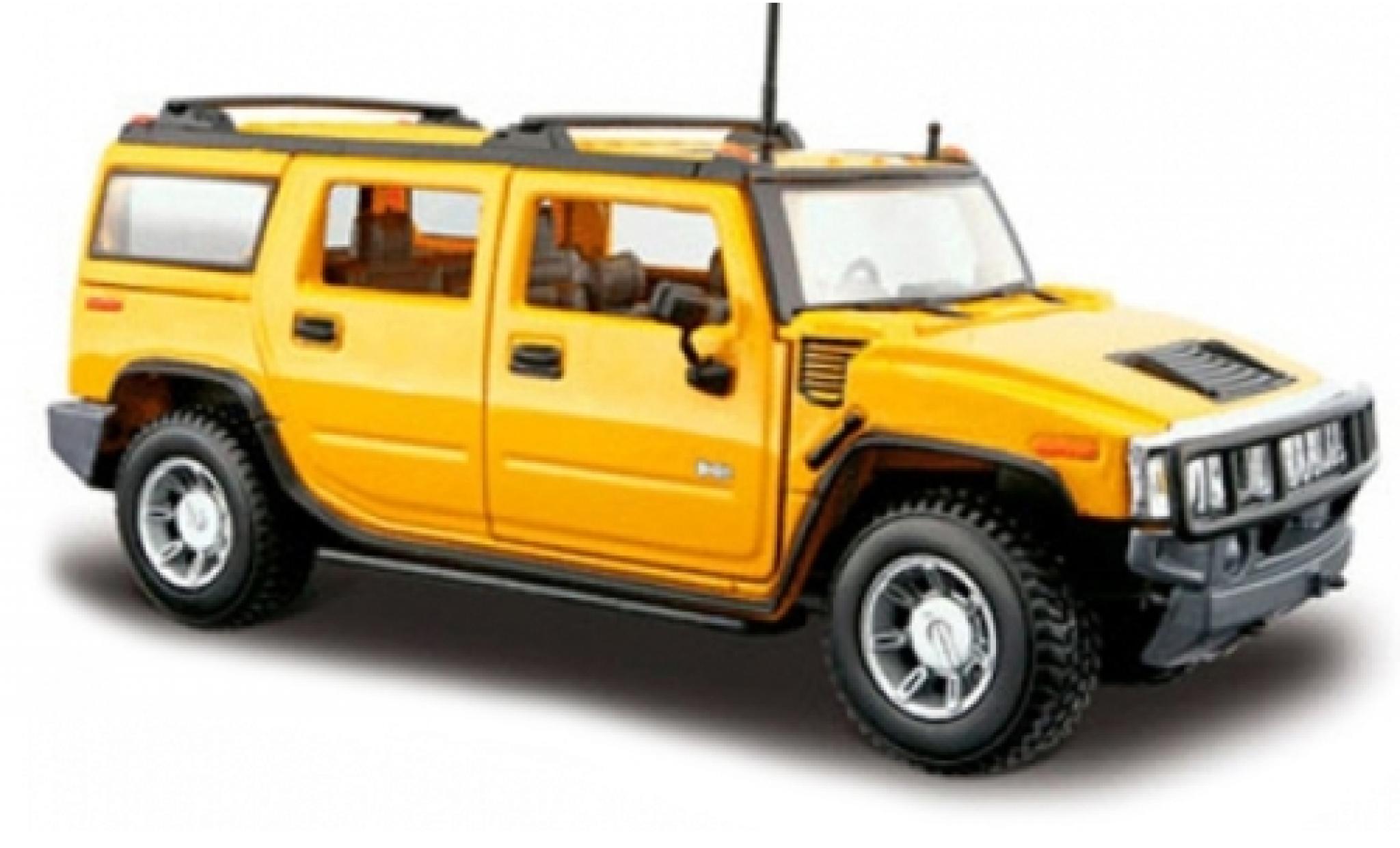 Hummer H2 1/24 Maisto Station Wagon giallo 2003 1:27 modellino in miniatura