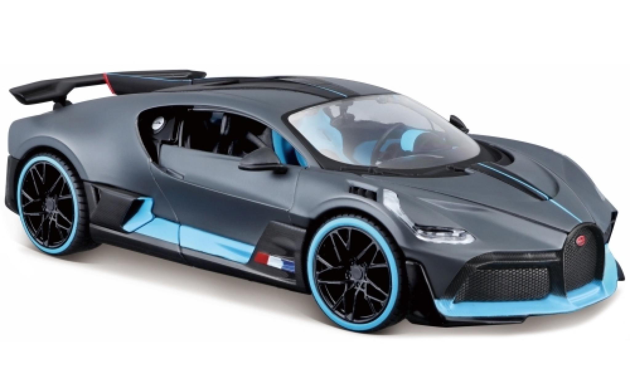 Bugatti Divo 1/24 Maisto grigio mat/blu clair modellino in miniatura