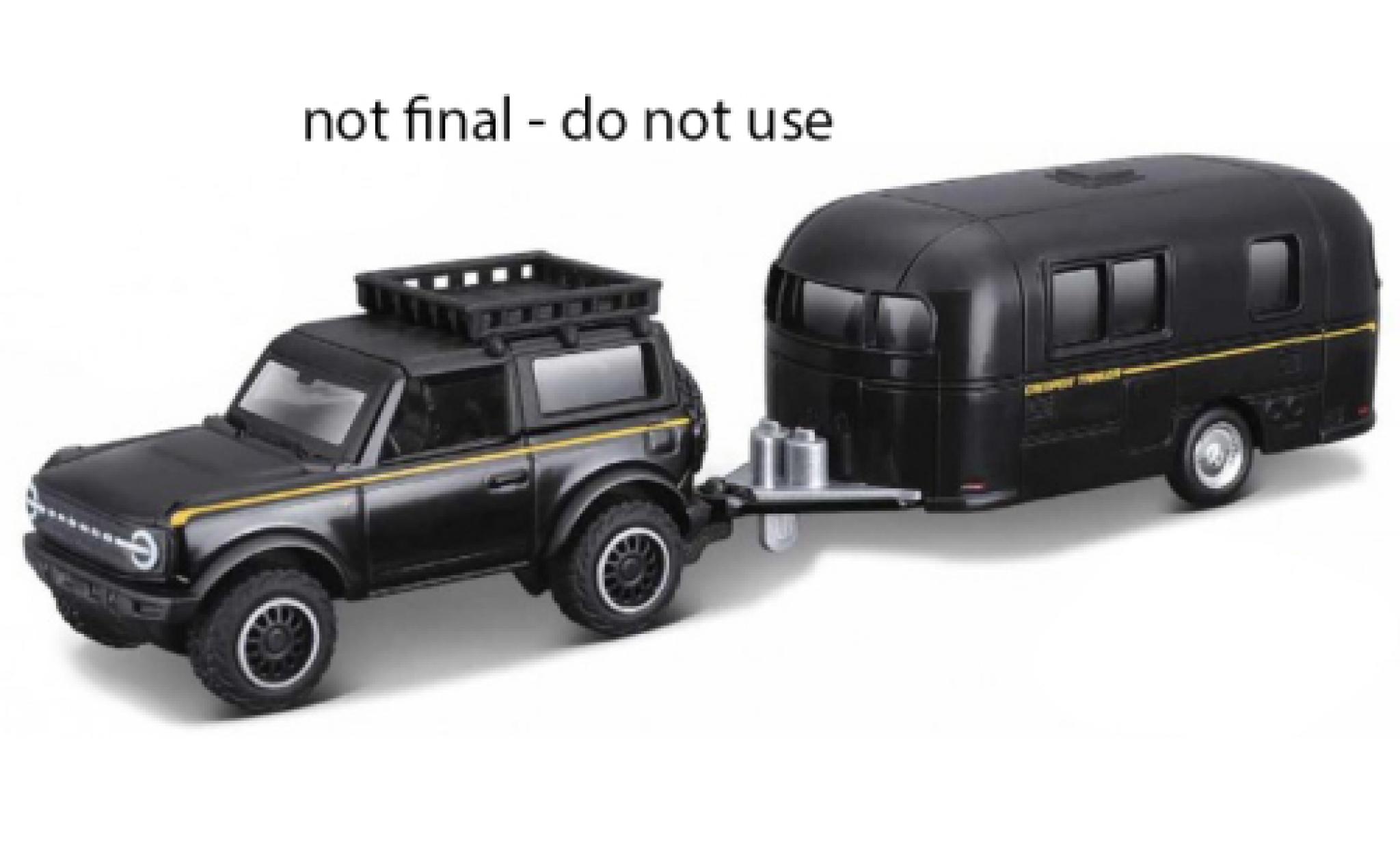 Ford Bronco 1/64 Maisto nero/giallo 2021 modellino in miniatura
