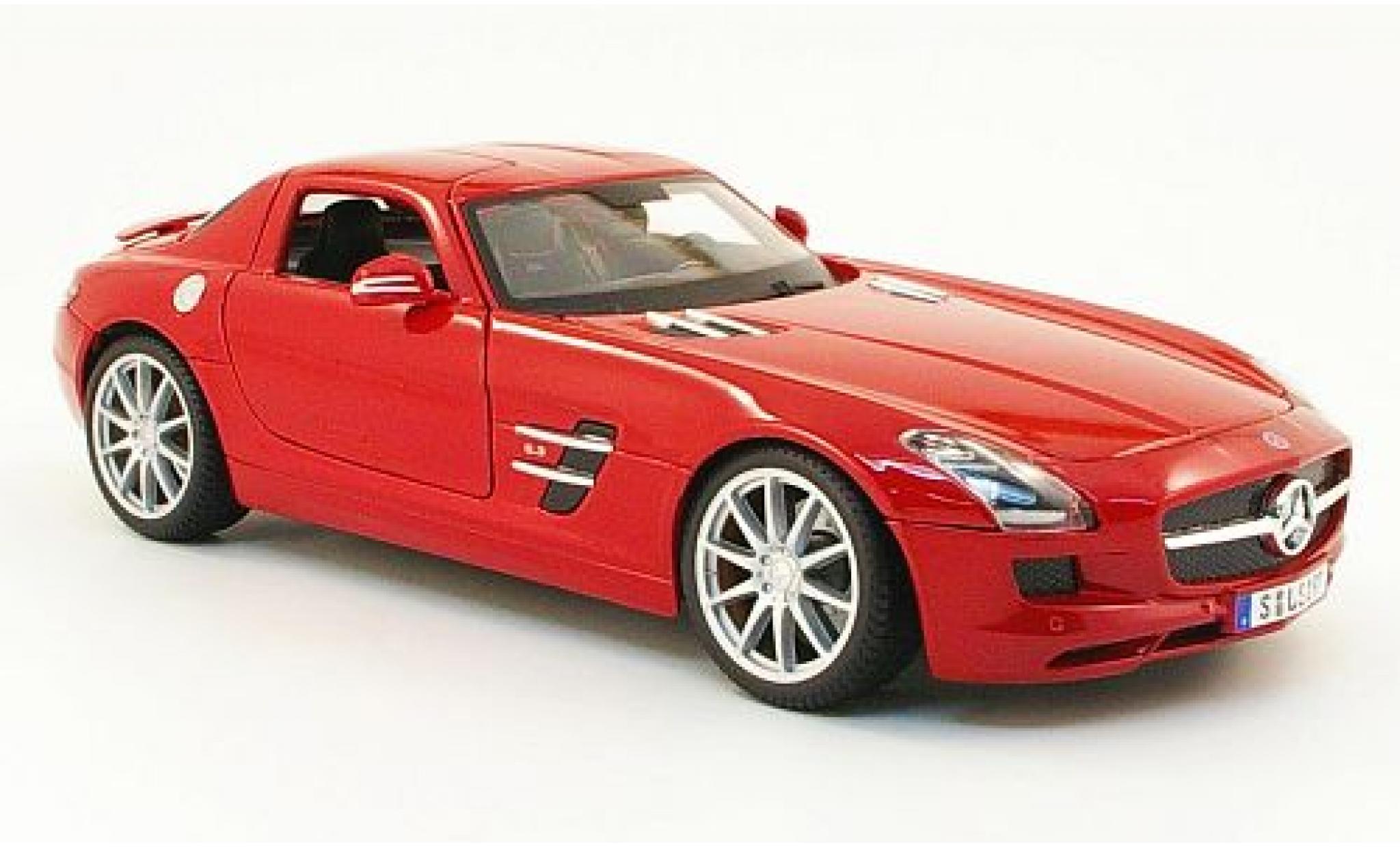 Mercedes SLS 1/18 Maisto AMG (C197) metallico rosso 2010 modellino in miniatura