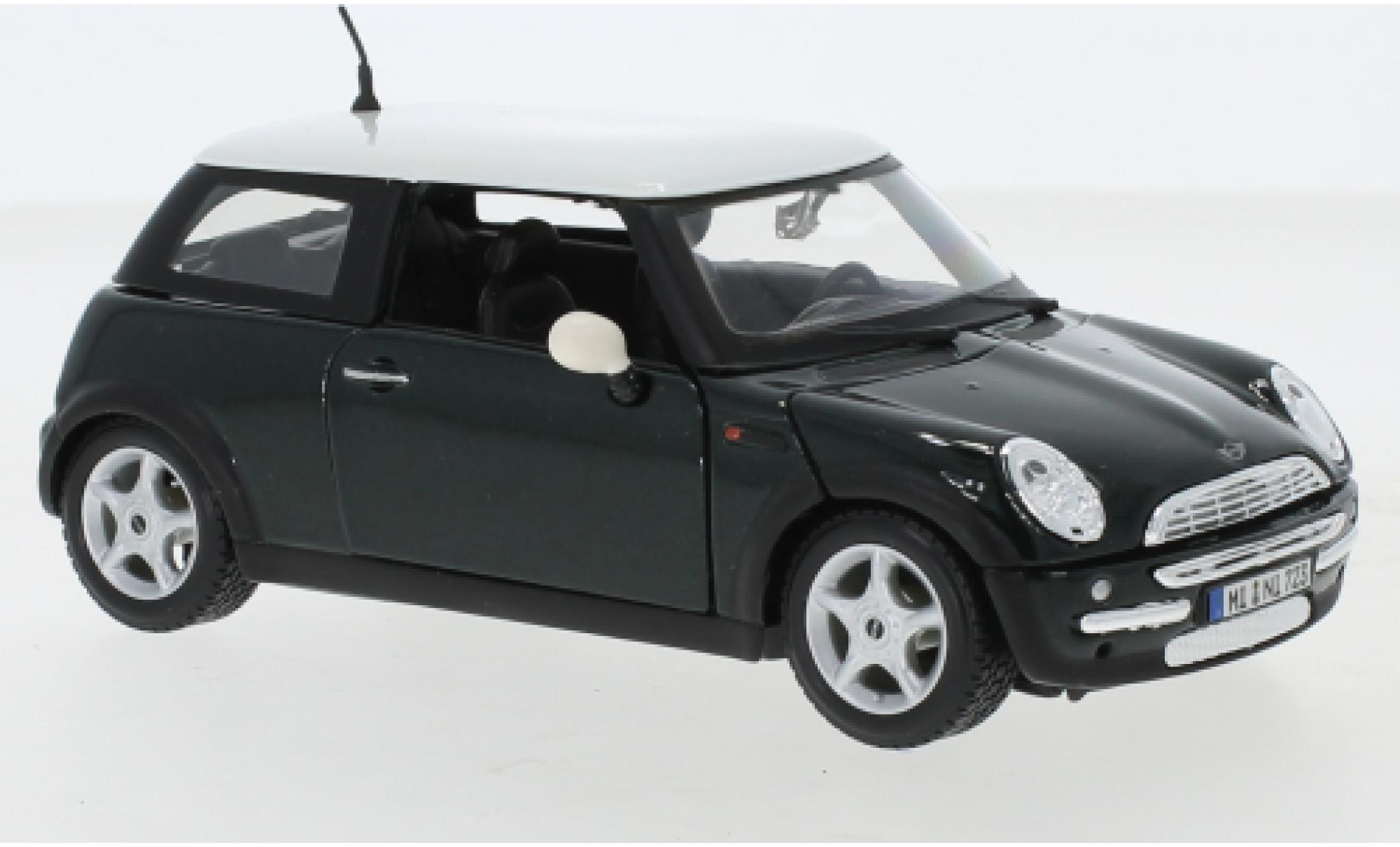 Mini Cooper 1/24 Maisto metallico verde/bianco modellino in miniatura