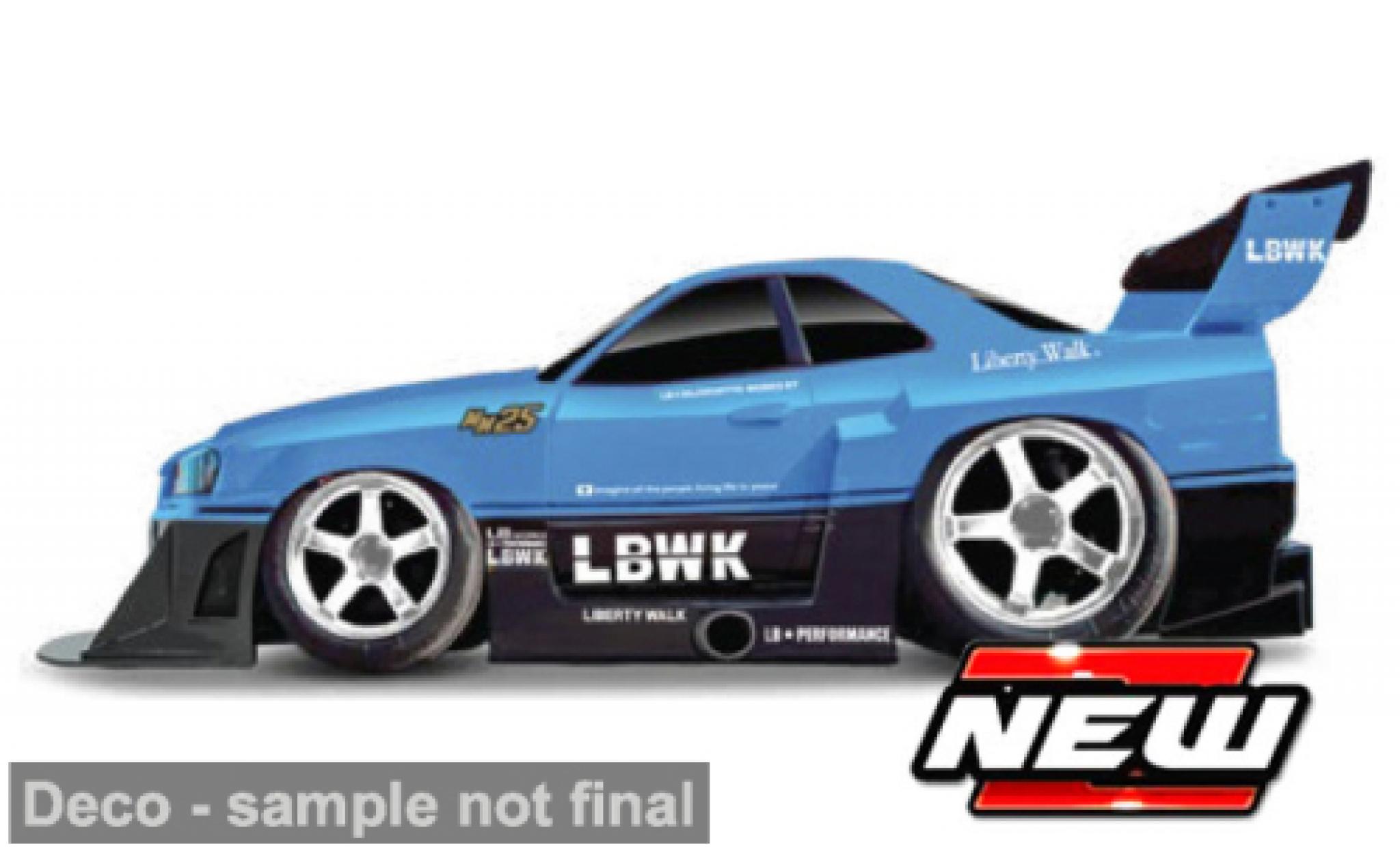 Nissan Skyline 1/64 Maisto GT-R (R34) Liberty Walk blau/schwarz 1999 1:64 modellino in miniatura