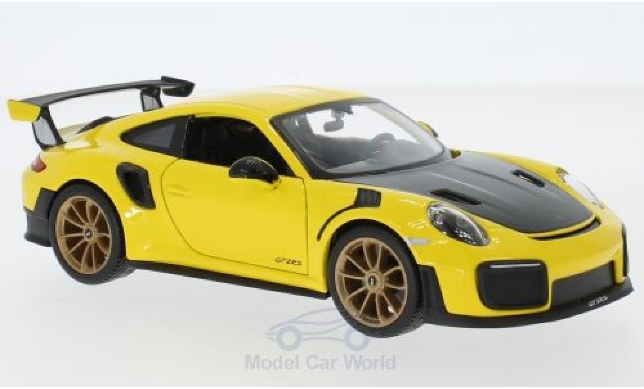 Porsche 991 GT2 RS 1/24 Maisto 911 (.2) GT2 RS giallo/nero 2018 modellino in miniatura