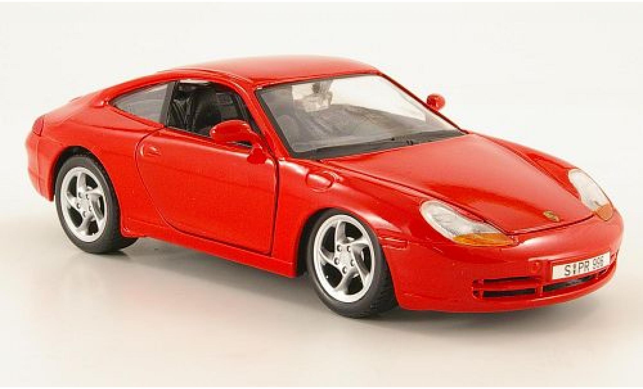 Porsche 996 1/24 Maisto 911 Carrera rosso 1997 sans Vitrine modellino in miniatura
