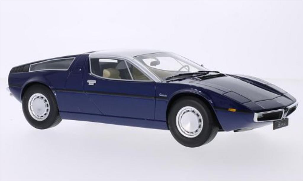 Maserati Bora 1/18 Minichamps metallico blu/grigio 1970 modellino in miniatura
