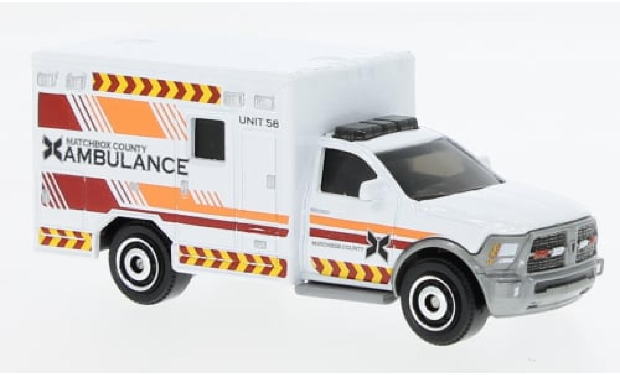Dodge RAM 1/64 Matchbox Ambulance 2016 1:64 modellino in miniatura