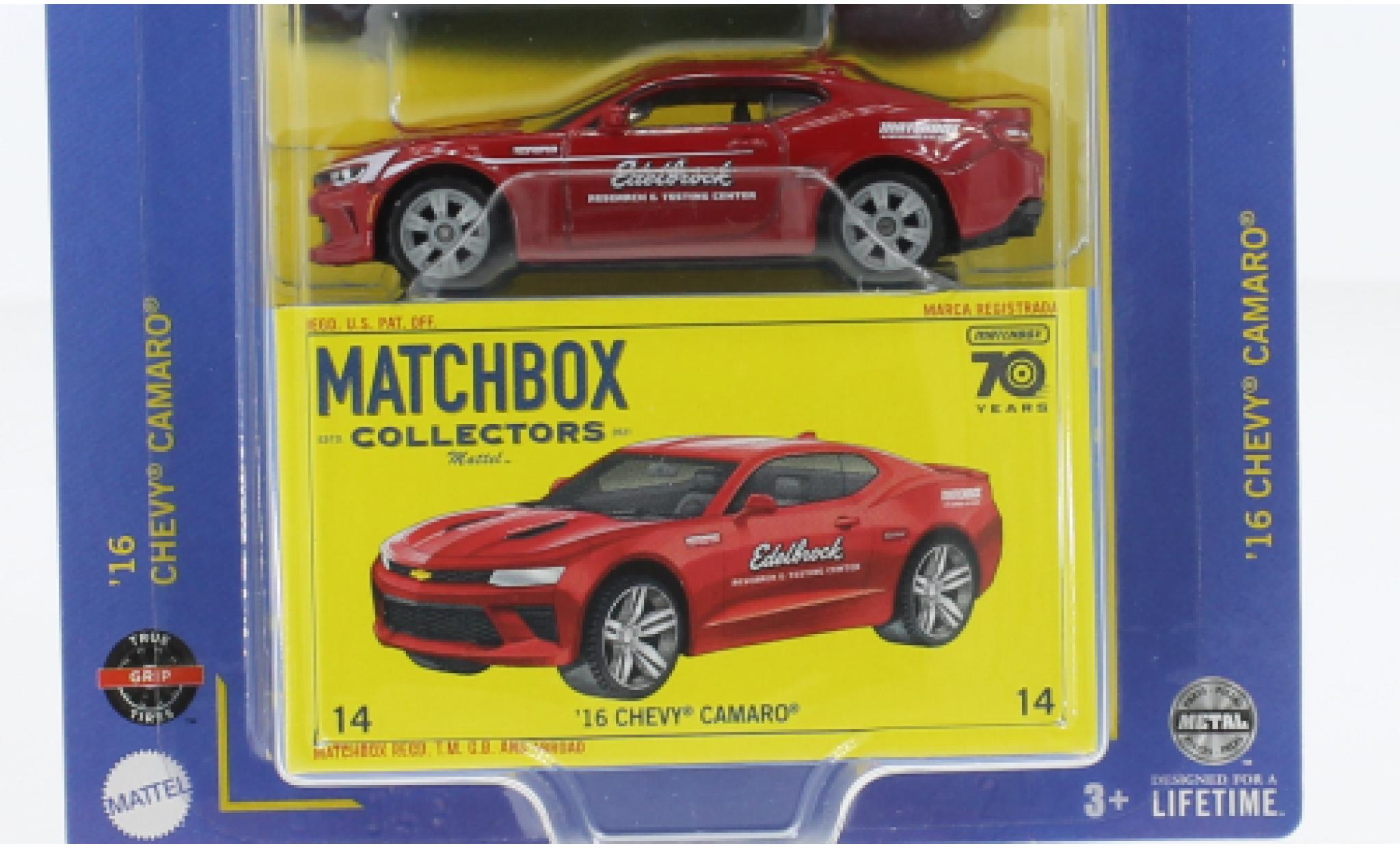 Chevrolet Camaro 1/64 Matchbox rosso 2016 modellino in miniatura