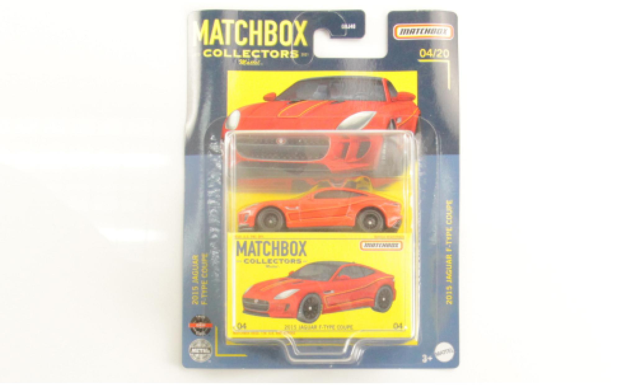 Jaguar F-Type 1/64 Matchbox rosso 2015 modellino in miniatura