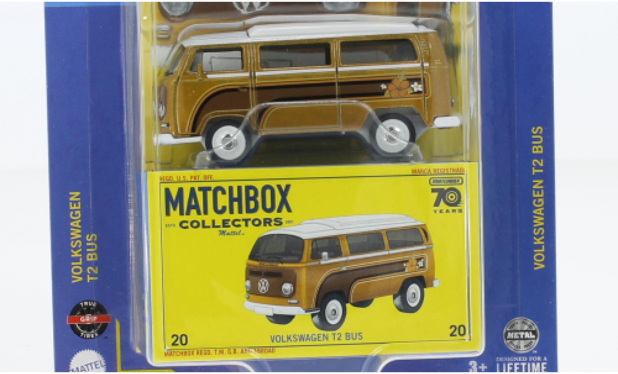 Volkswagen T2 1/64 Matchbox bus metallise beige/Décorer modellino in miniatura