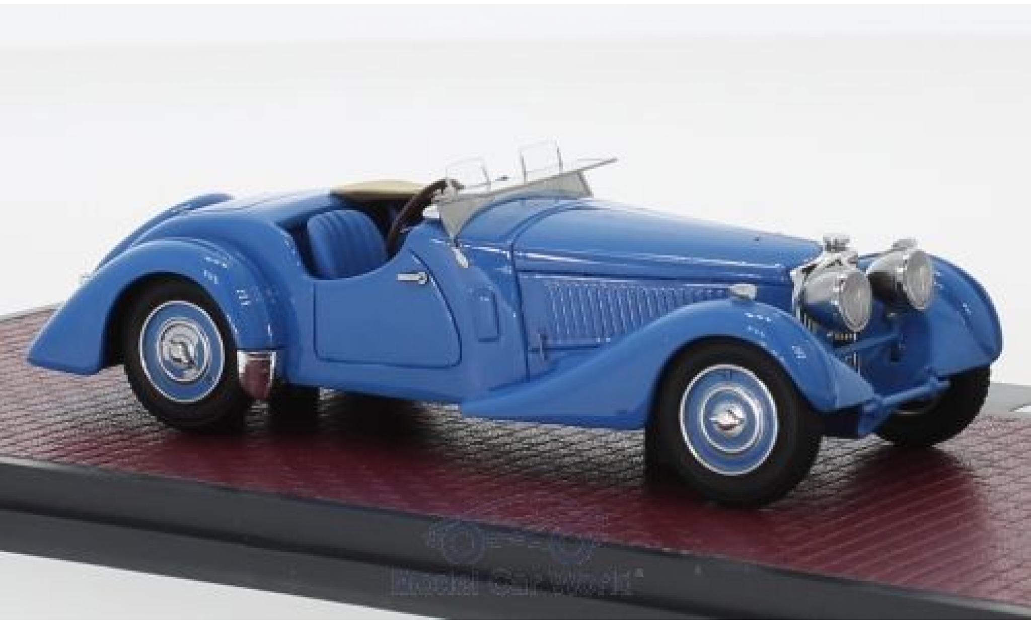 Bugatti 57 1/43 Matrix Type S Corsica Roadster blu RHD 1937 Malcolm Campbell #531 modellino in miniatura