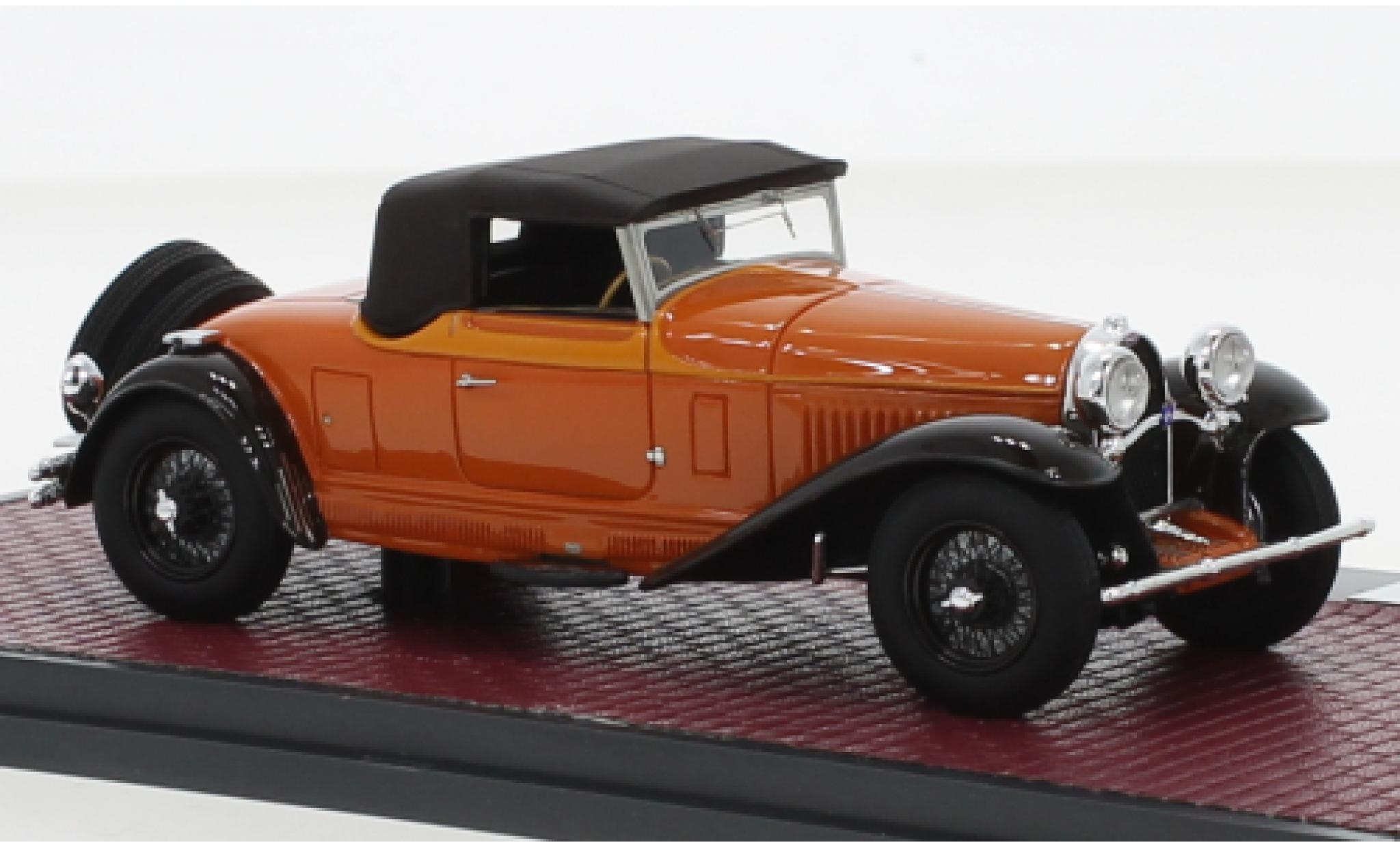 Bugatti 46 1/43 Matrix Type Cabriolet de Villars orange/marroneee RHD 1930 modellino in miniatura