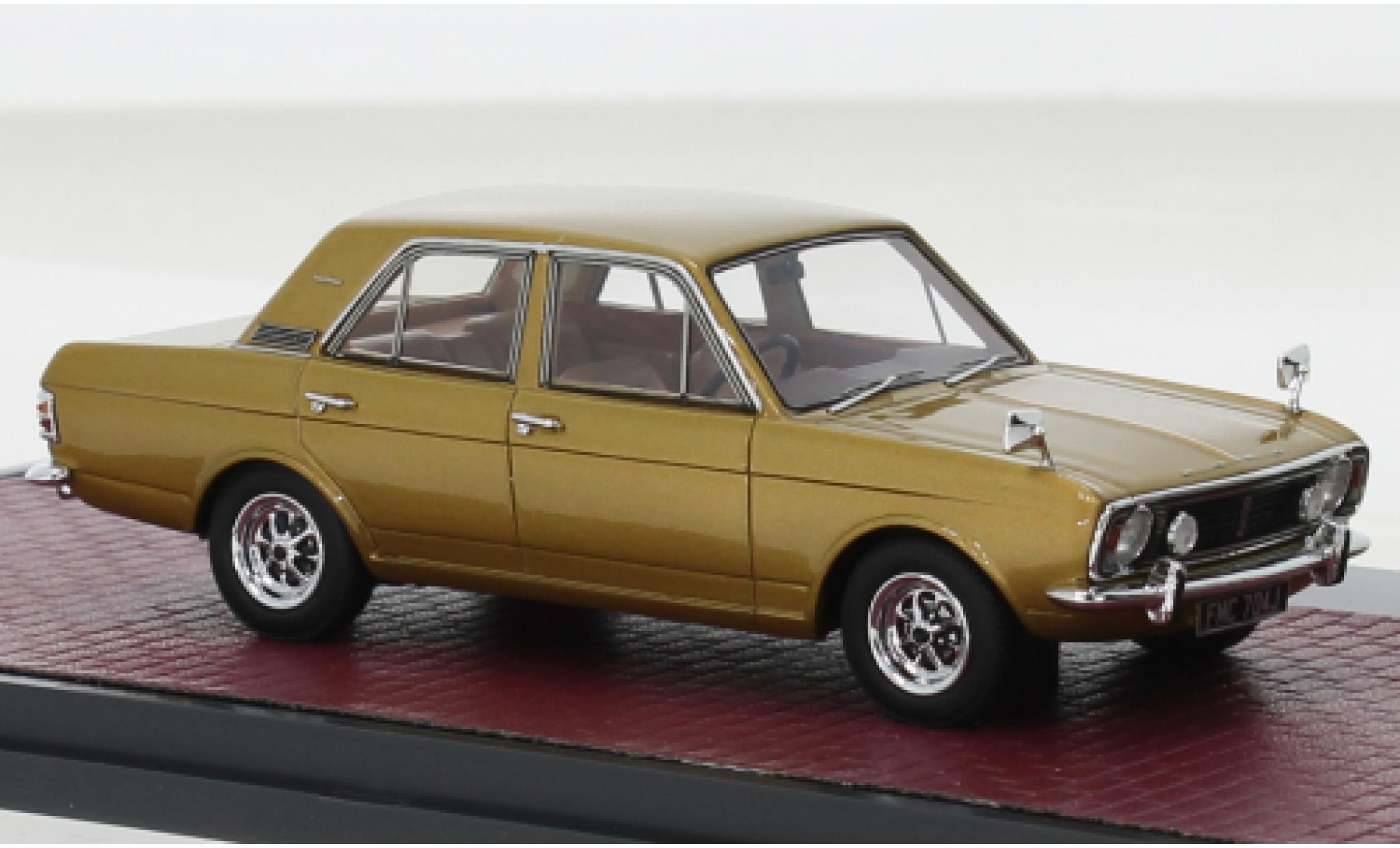 Ford Cortina 1/43 Matrix MK II 1600E metallise beige RHD 1968 modellino in miniatura