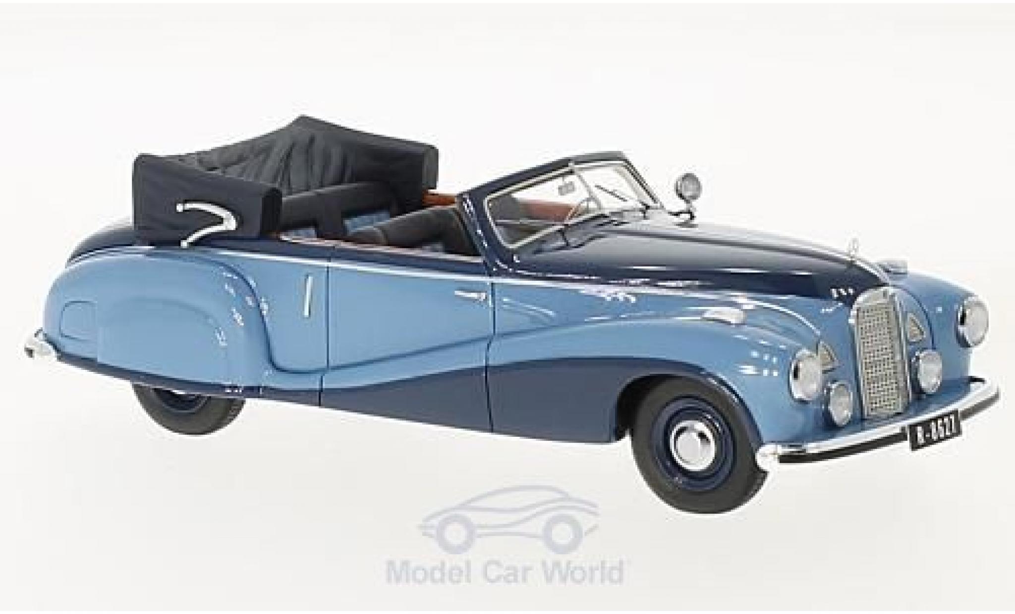 Mercedes 320 1/43 Matrix A (W142) Spezial Cabriolet Open blu/blu 1948 Tan Tjoan Keng modellino in miniatura