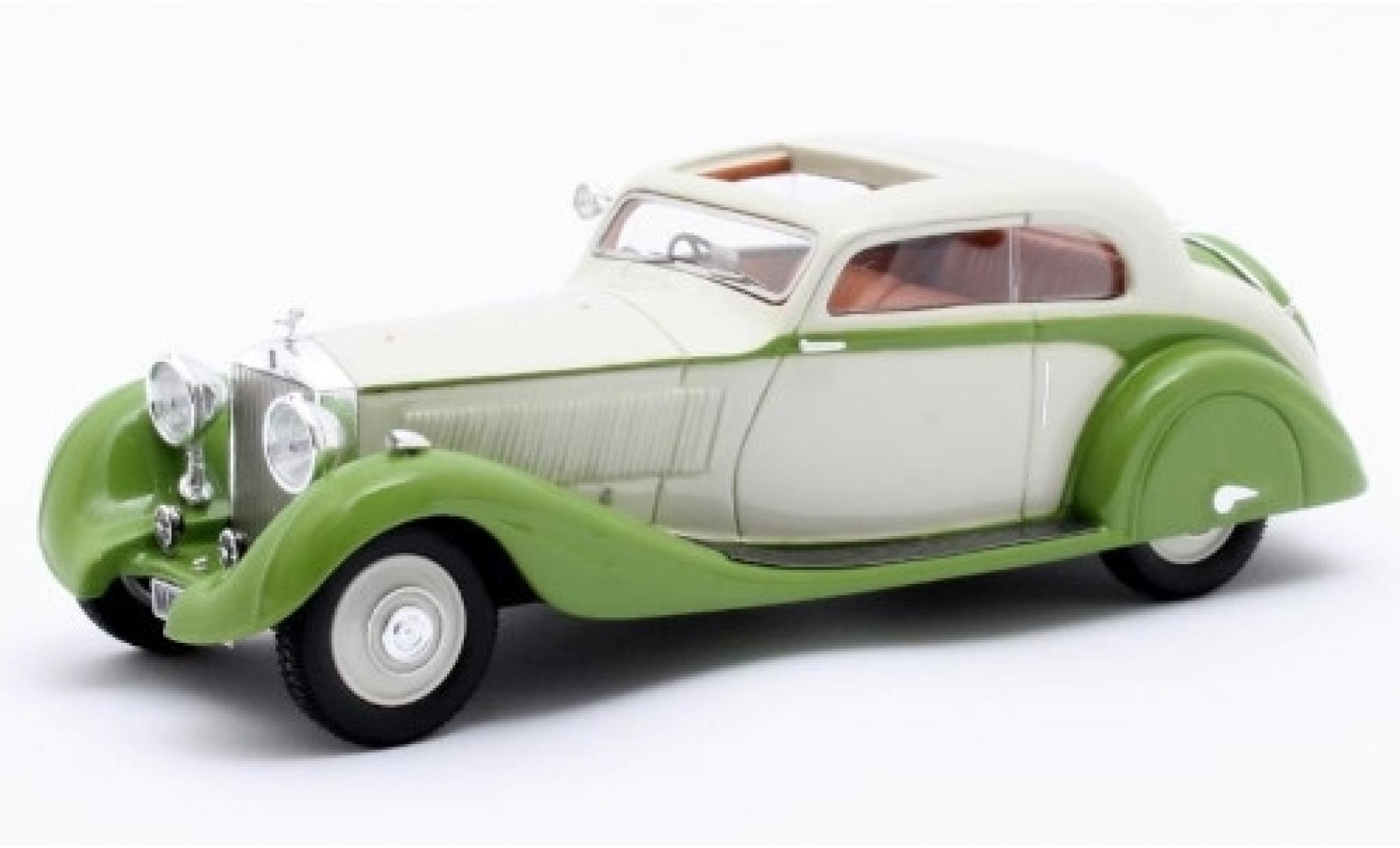 Rolls Royce Phantom 1/43 Matrix II Continental Sports Coupe Gurney Nutting bianco/verde RHD 1935 Maharajah of Jodhpur Fahrgestell-n° 62UK modellino in miniatura