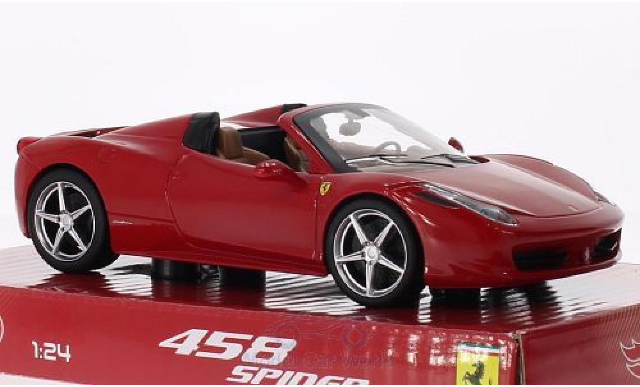 Ferrari 458 1/24 Mattel Spider rosso modellino in miniatura