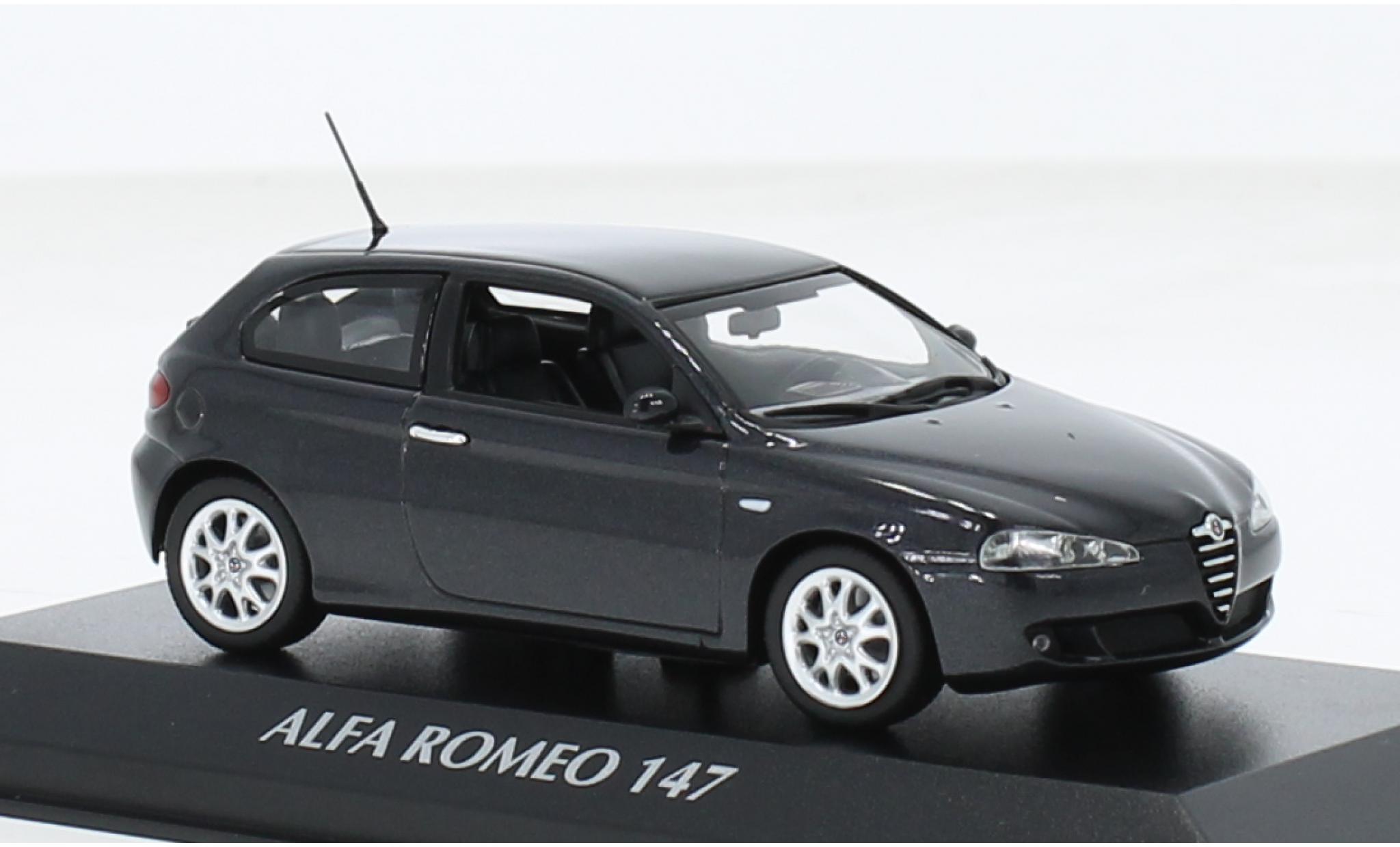 Alfa Romeo 147 1/43 Maxichamps metallise schwarz 2005 1:43 modellino in miniatura