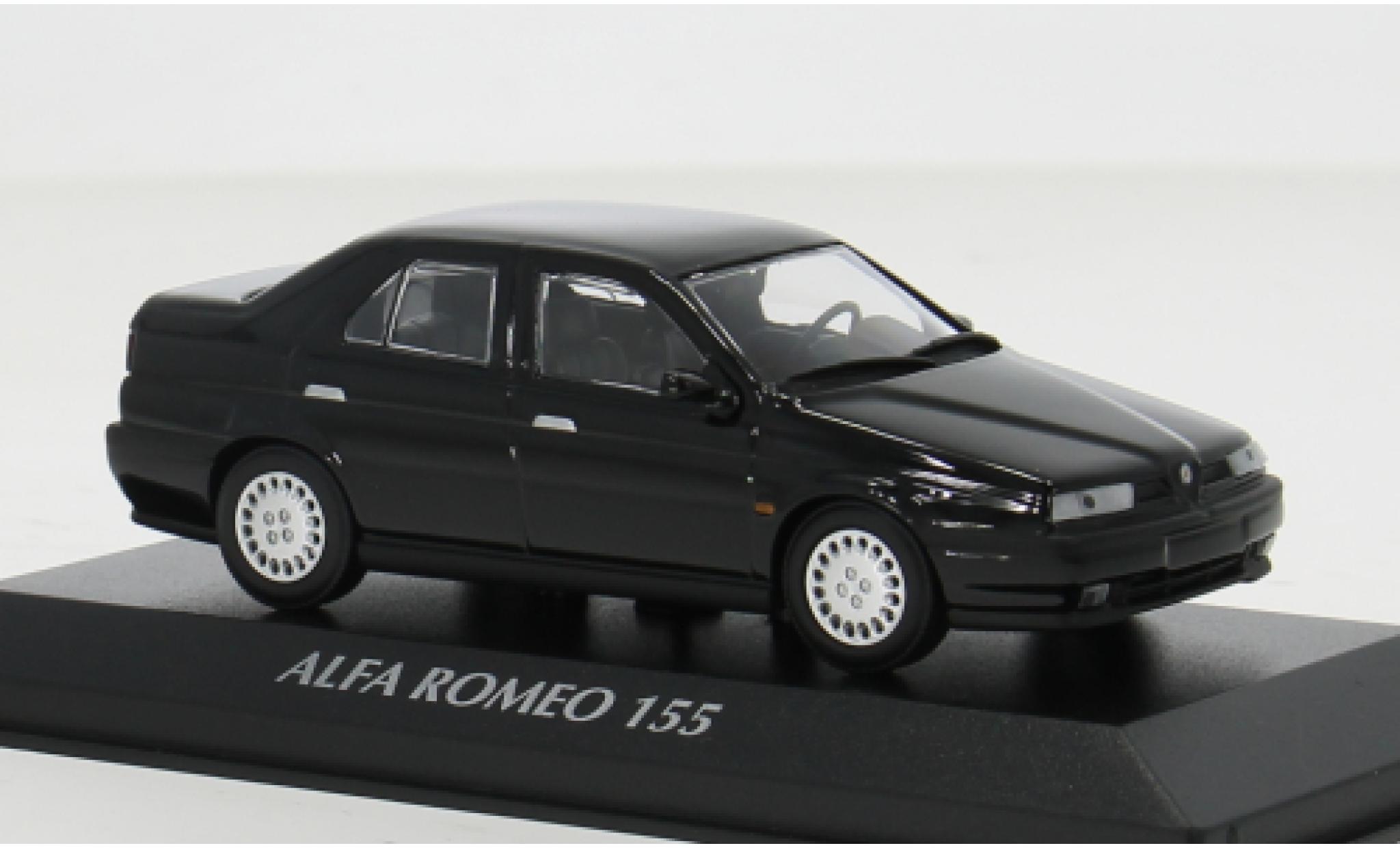 Alfa Romeo 155 1/43 Maxichamps schwarz 1992 1:43 modellino in miniatura