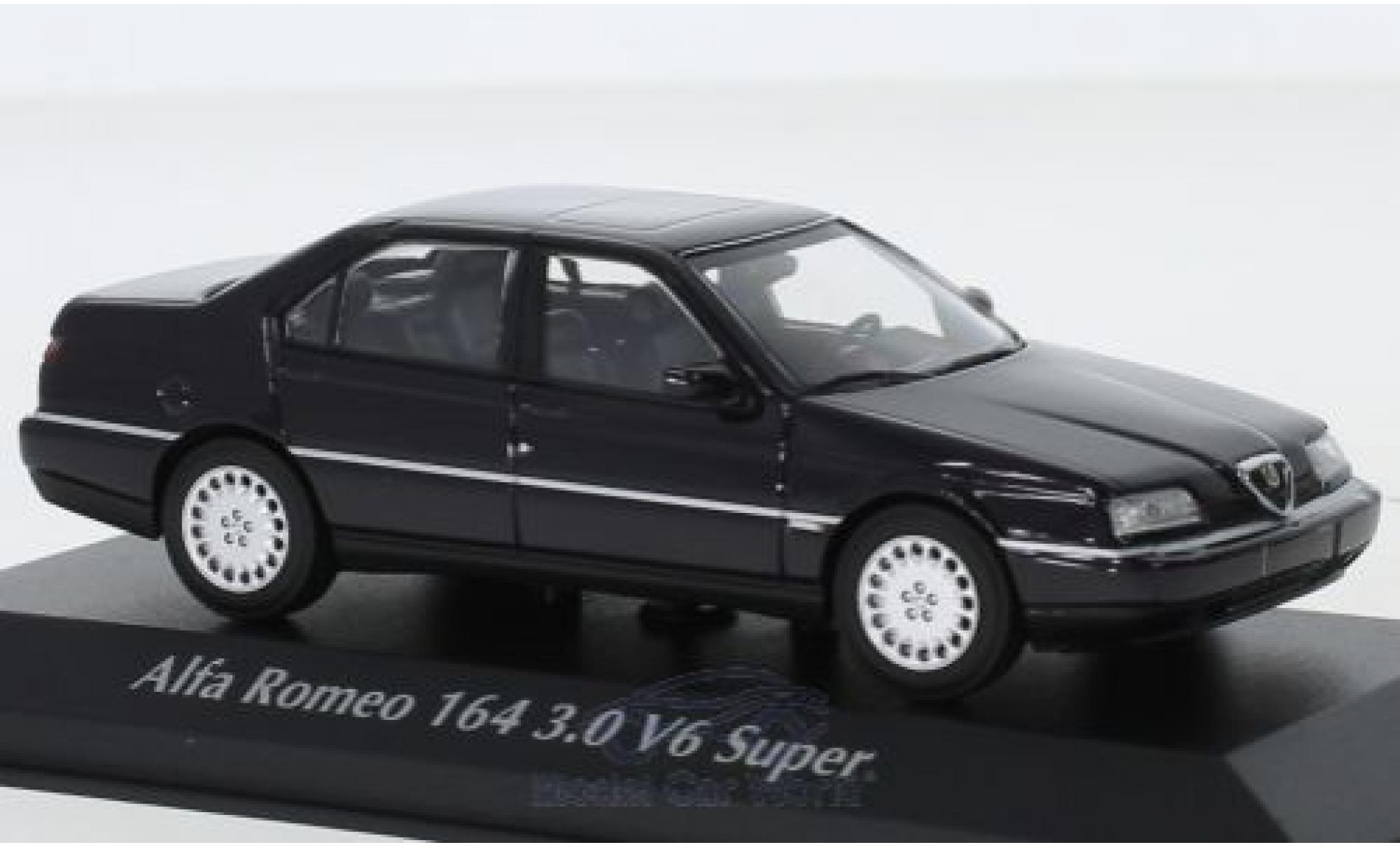 Alfa Romeo 164 1/43 Maxichamps 3.0 V6 Super blu 1992 modellino in miniatura