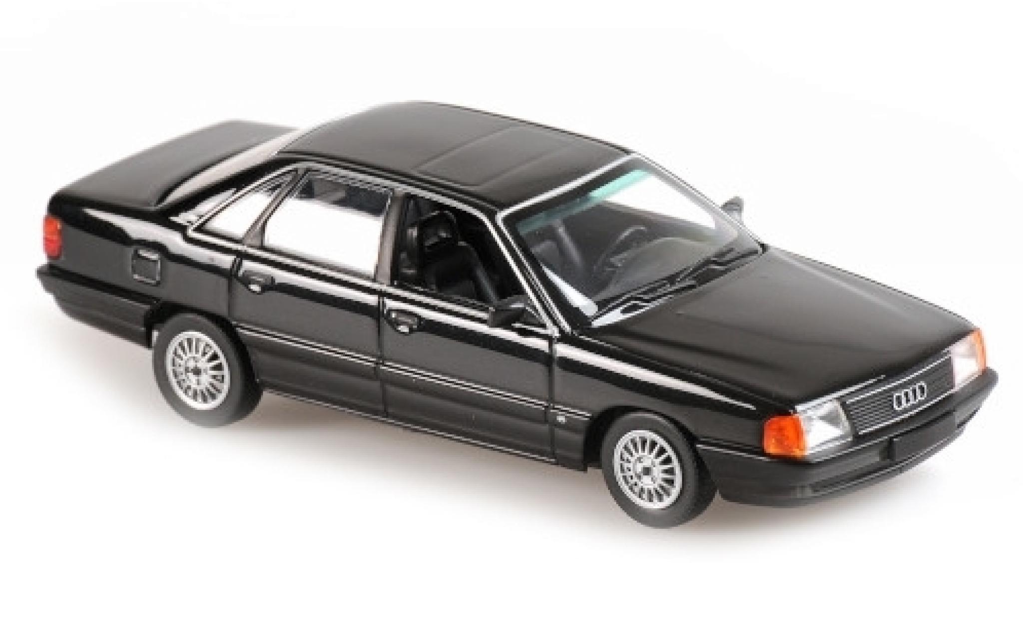 Audi 100 1/43 Maxichamps metallico nero 1990 modellino in miniatura