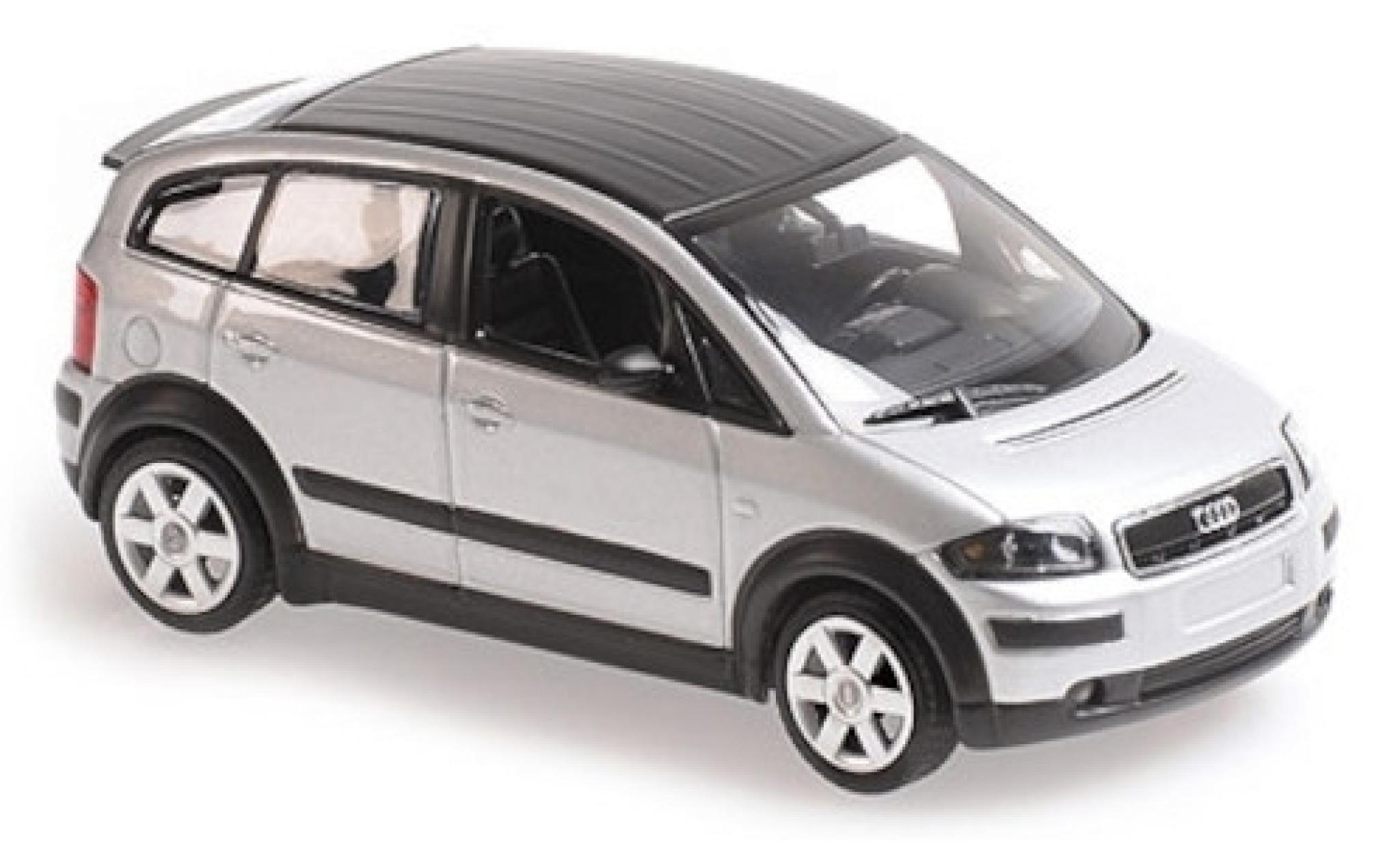 Audi A2 1/43 Maxichamps grigio/matt-nero 2000 modellino in miniatura