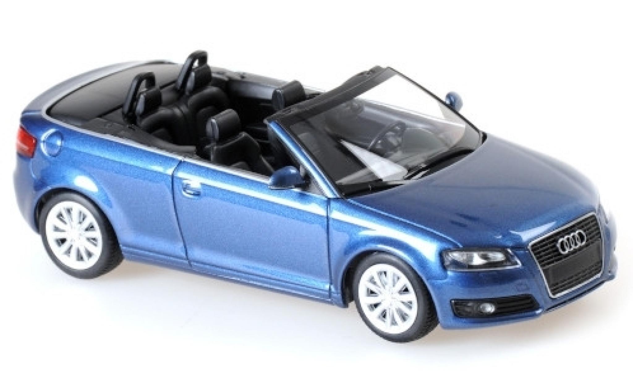 Audi A3 1/43 Maxichamps Cabriolet metallico blu 2007 modellino in miniatura