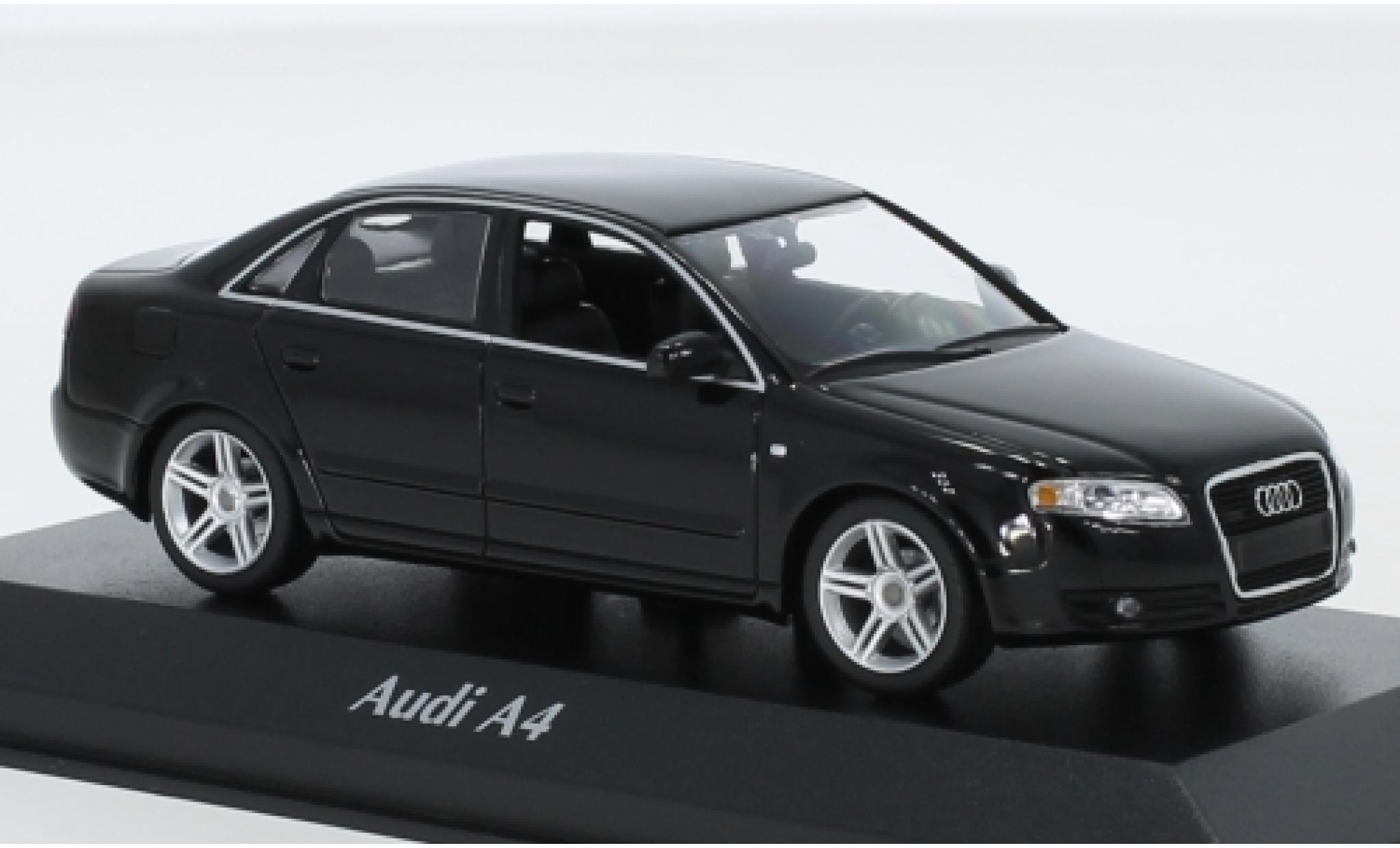 Audi A4 1/43 Maxichamps nero 2004 modellino in miniatura