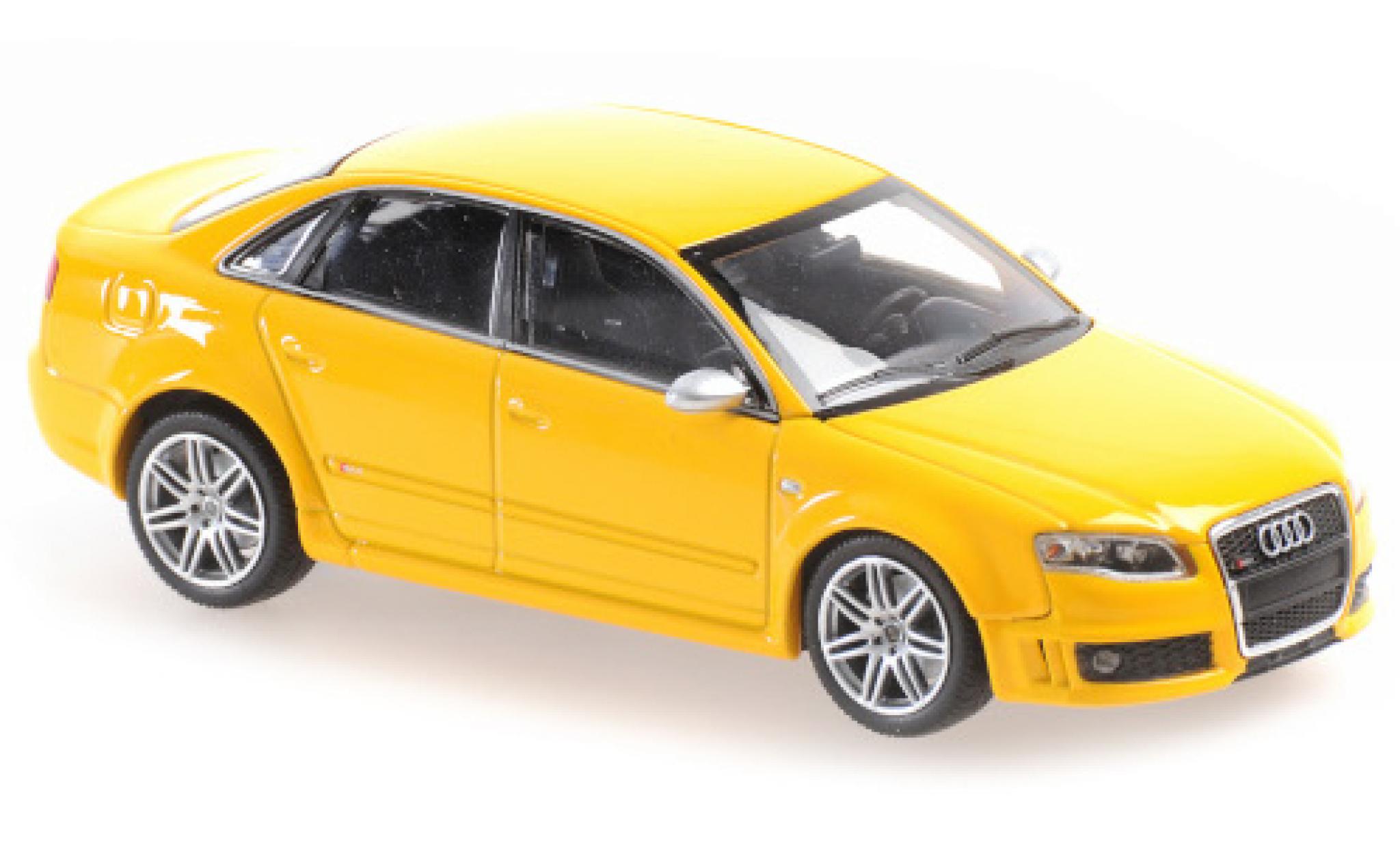 Audi RS4 1/43 Maxichamps giallo 2004 modellino in miniatura
