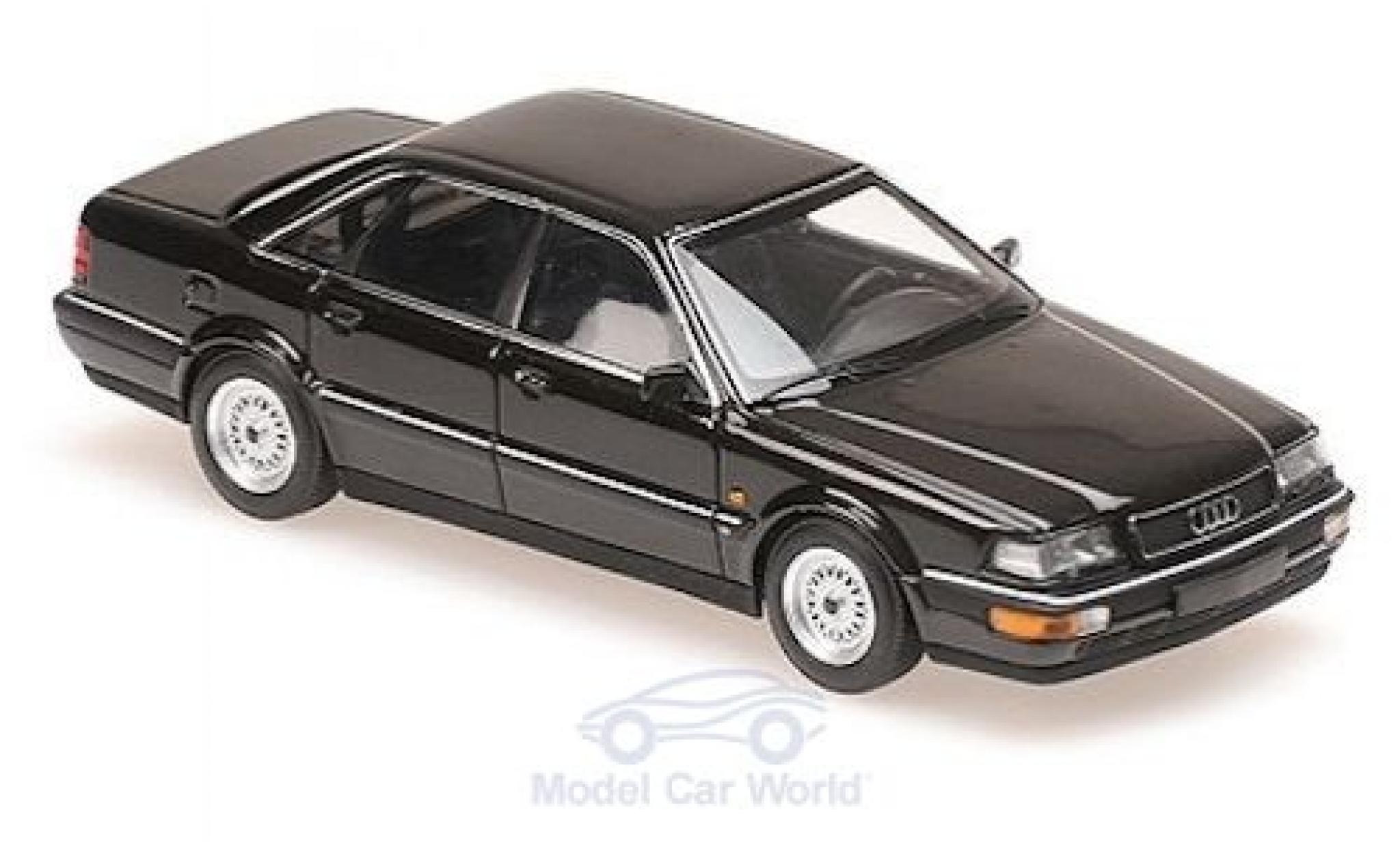 Audi V8 1/43 Maxichamps metallico nero 1988 modellino in miniatura