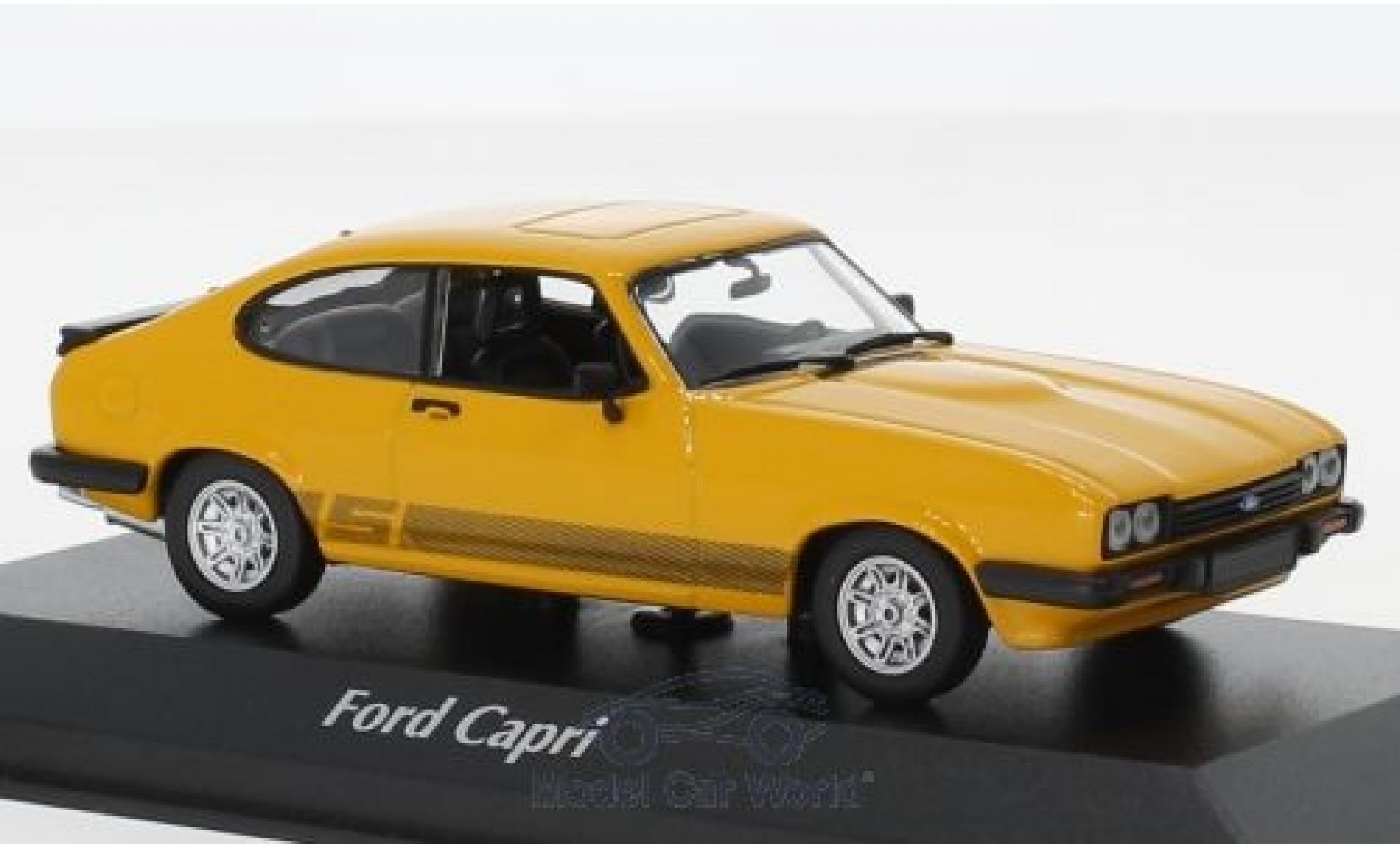 Ford Capri 1/43 Maxichamps MKIII 3.0 S giallo 1982 modellino in miniatura