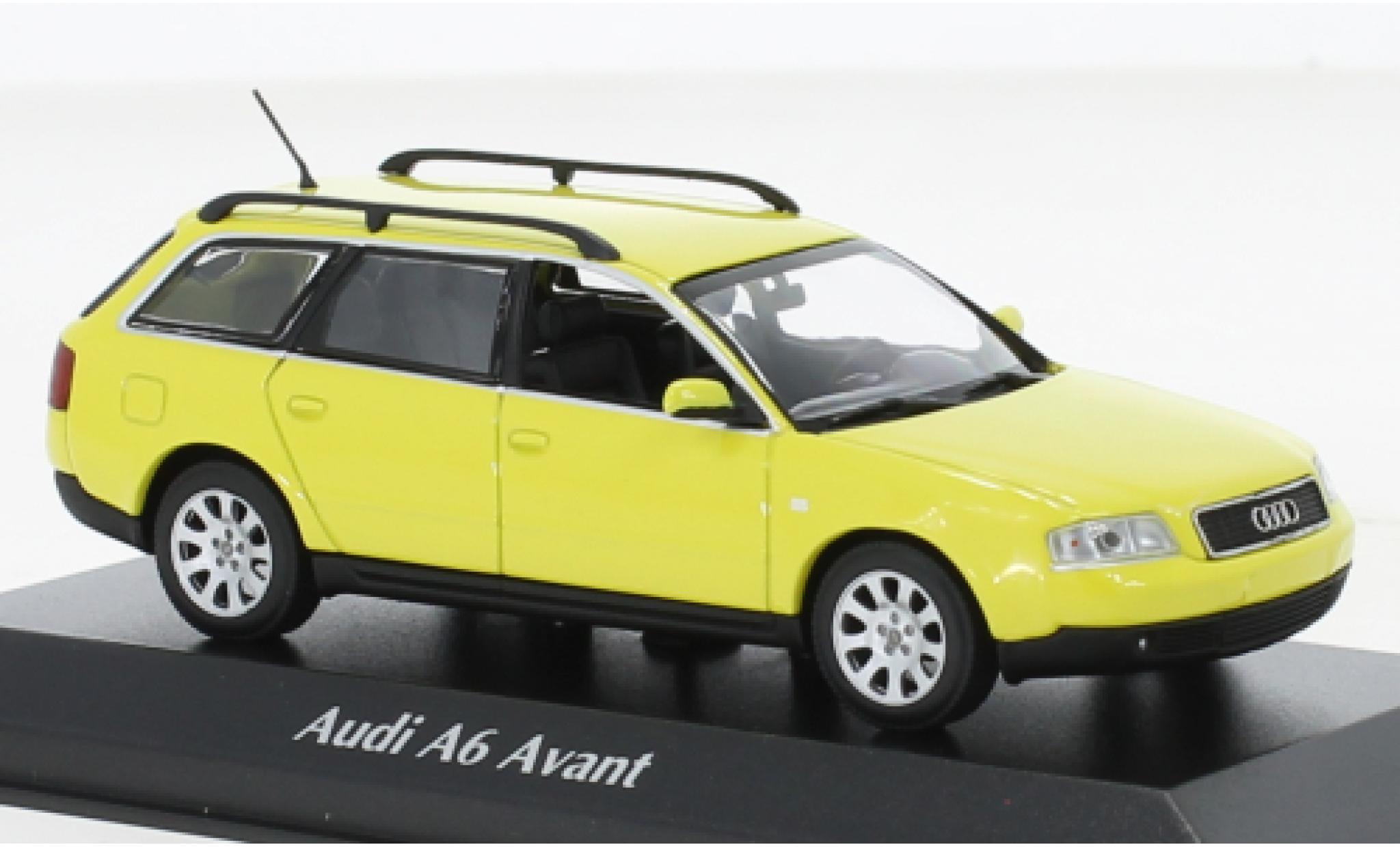 Audi A6 1/43 Maxichamps Avant giallo 1997 modellino in miniatura