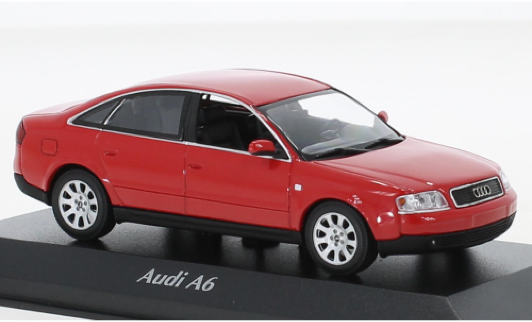 Audi A6 1/43 Maxichamps rosso 1997 modellino in miniatura