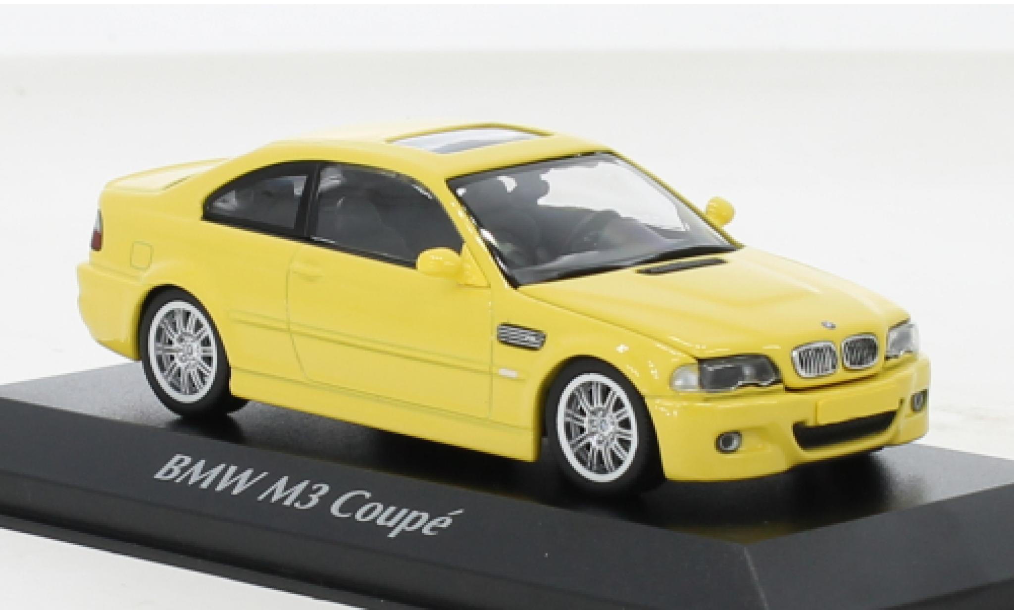 Bmw M3 1/43 Maxichamps (E46) giallo 2001 modellino in miniatura