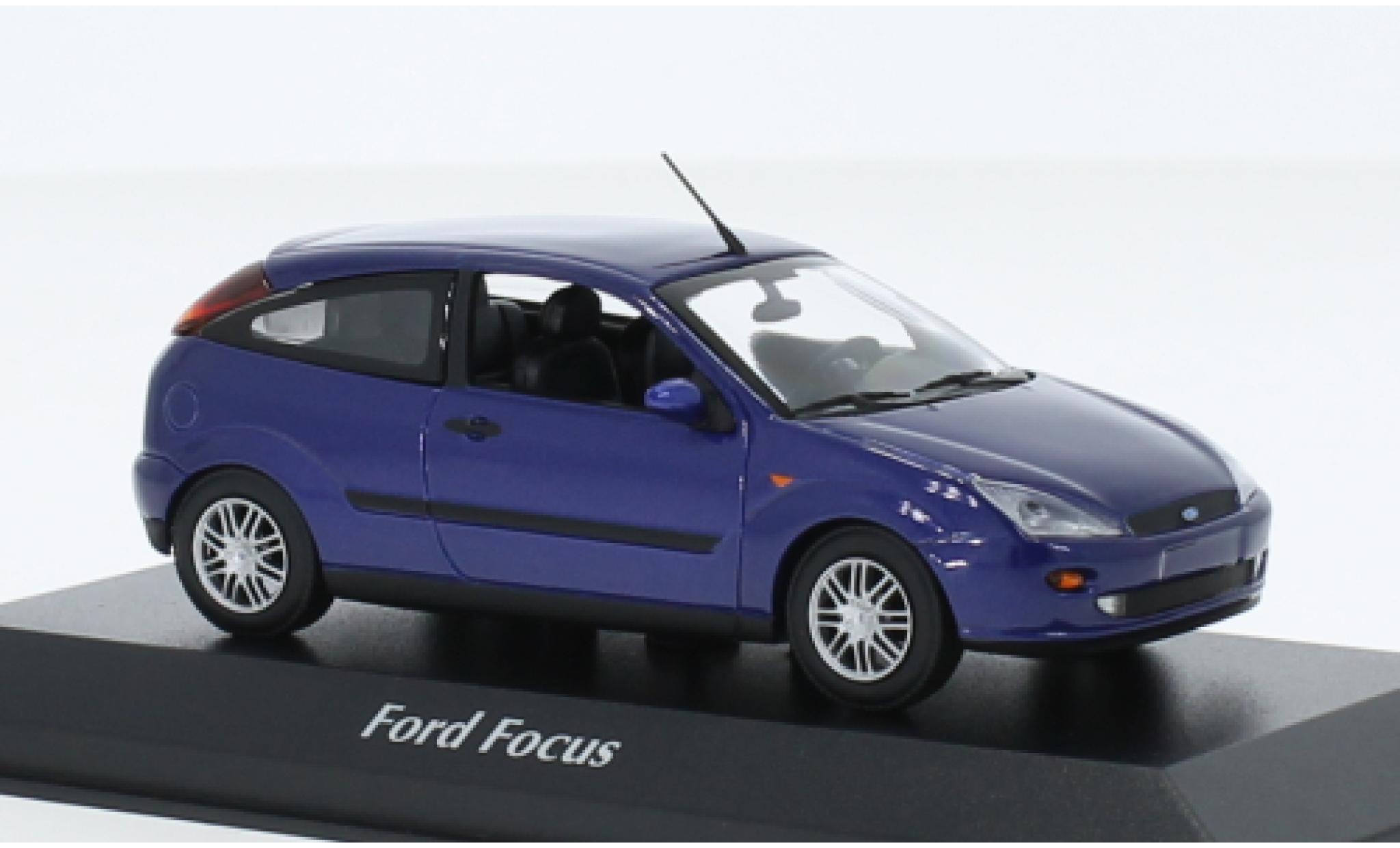 Ford Focus 1/43 Maxichamps MK I metallise blu 1998 modellino in miniatura