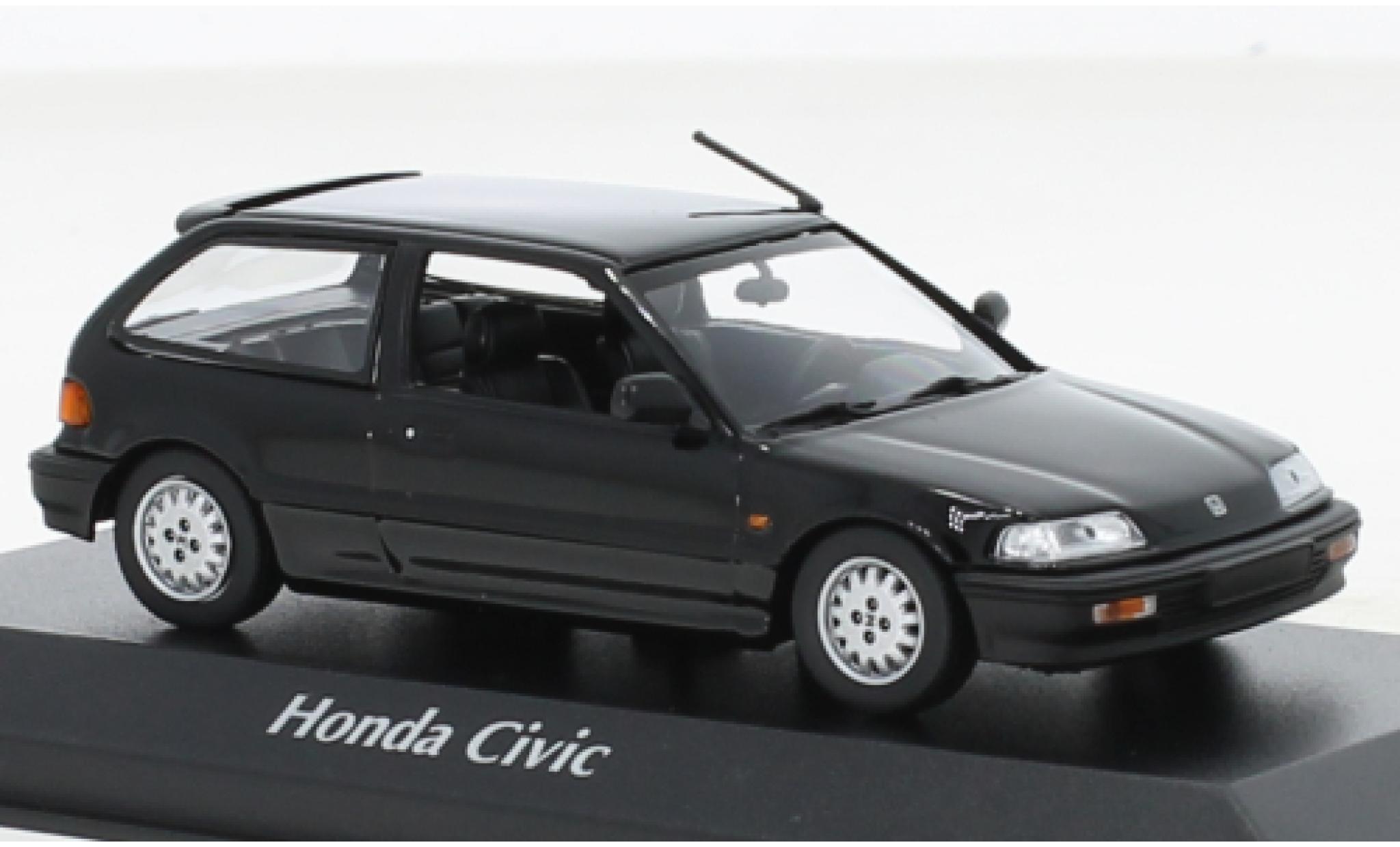 Honda Civic 1/43 Maxichamps nero 1990 modellino in miniatura