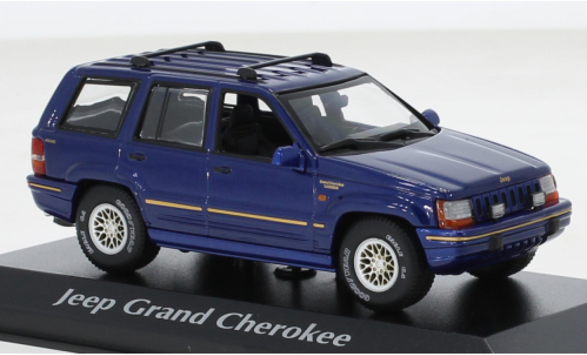 Jeep Grand Cherokee 1/43 Maxichamps metallise blu 1995 modellino in miniatura