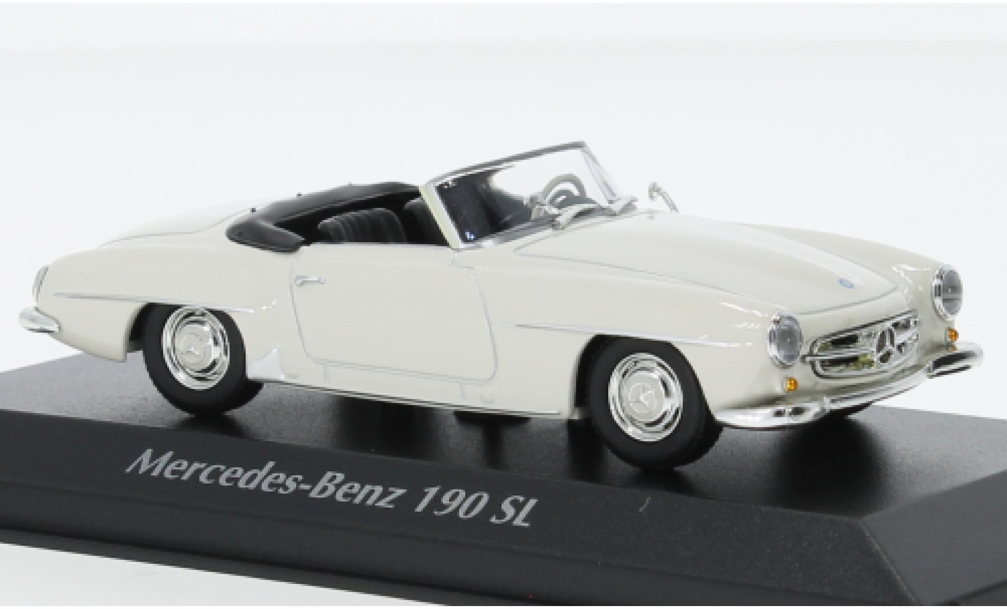 Mercedes 190 1/43 Maxichamps SL (W121) bianco 1955 modellino in miniatura