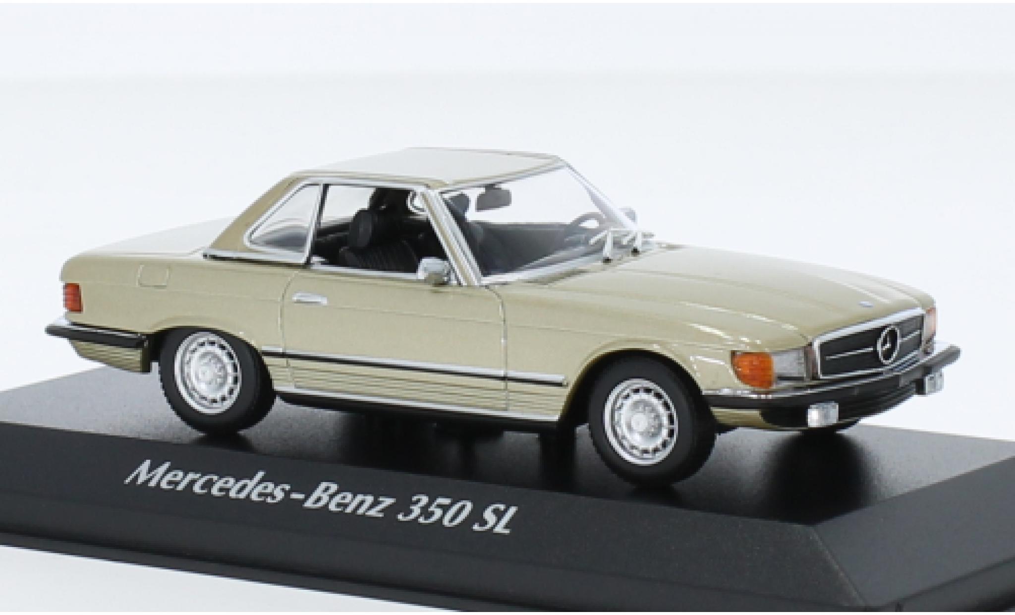 Mercedes 350 1/43 Maxichamps SL Hardtop (R107) metallise beige 1974 modellino in miniatura