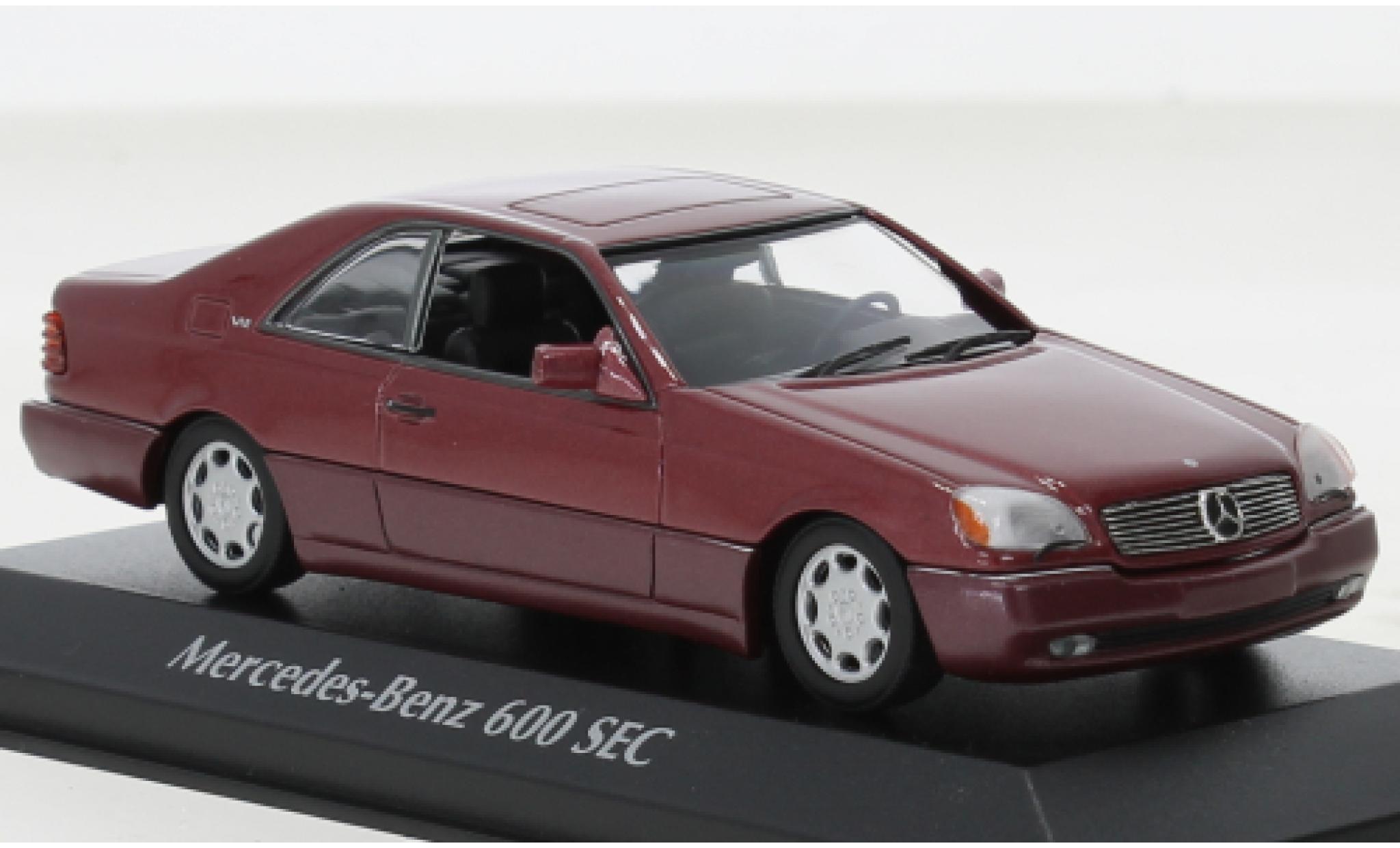 Mercedes 600 1/43 Maxichamps SEC (C140) metallise rosso 1992 modellino in miniatura
