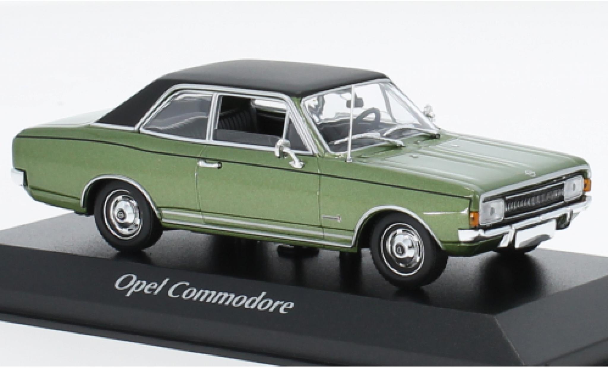 Opel Commodore 1/43 Maxichamps A metallise vert/nero 1970 modellino in miniatura