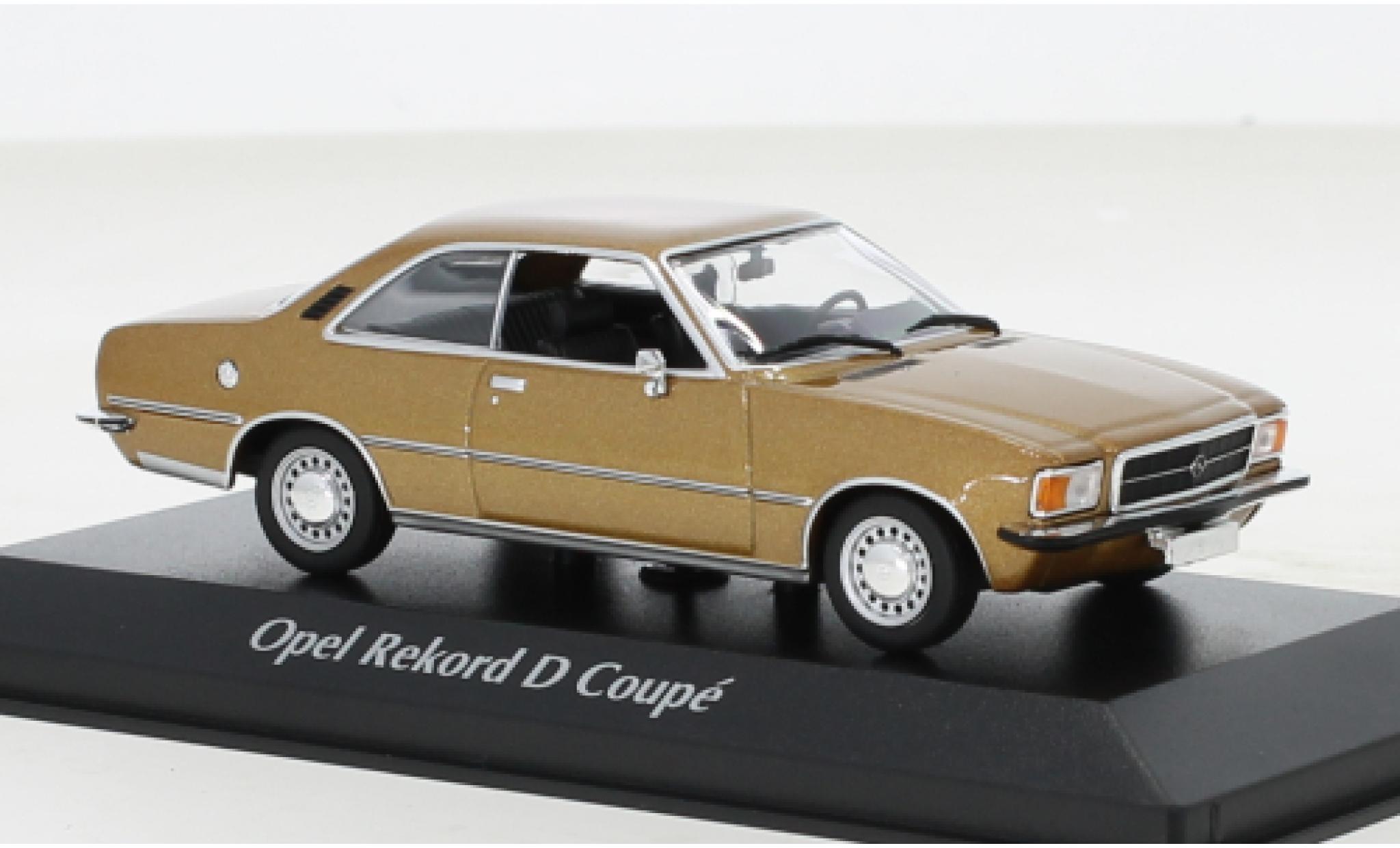 Opel Rekord 1/43 Maxichamps D Coupe metallise beige 1975 modellino in miniatura