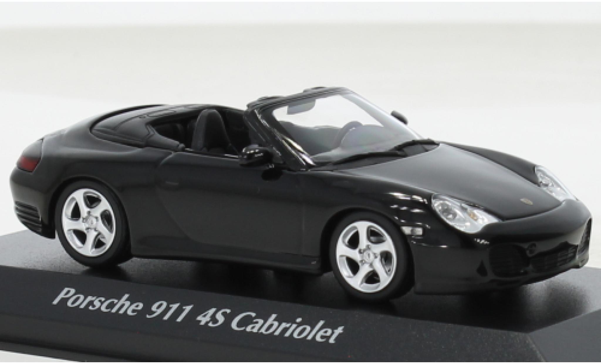Porsche 996 4S 1/43 Maxichamps 911 cabriolet nero 2003 modellino in miniatura