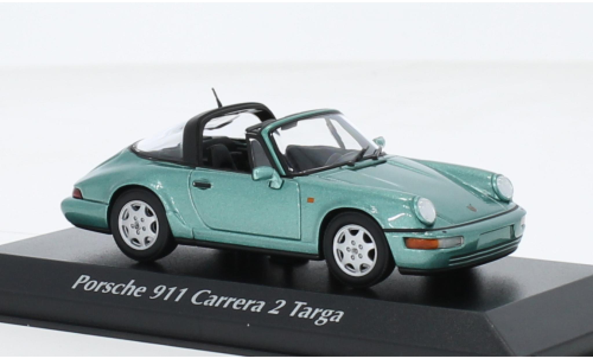 Porsche 964 1/43 Maxichamps 911  Carrera 2 Targa metallise verde 1991 modellino in miniatura