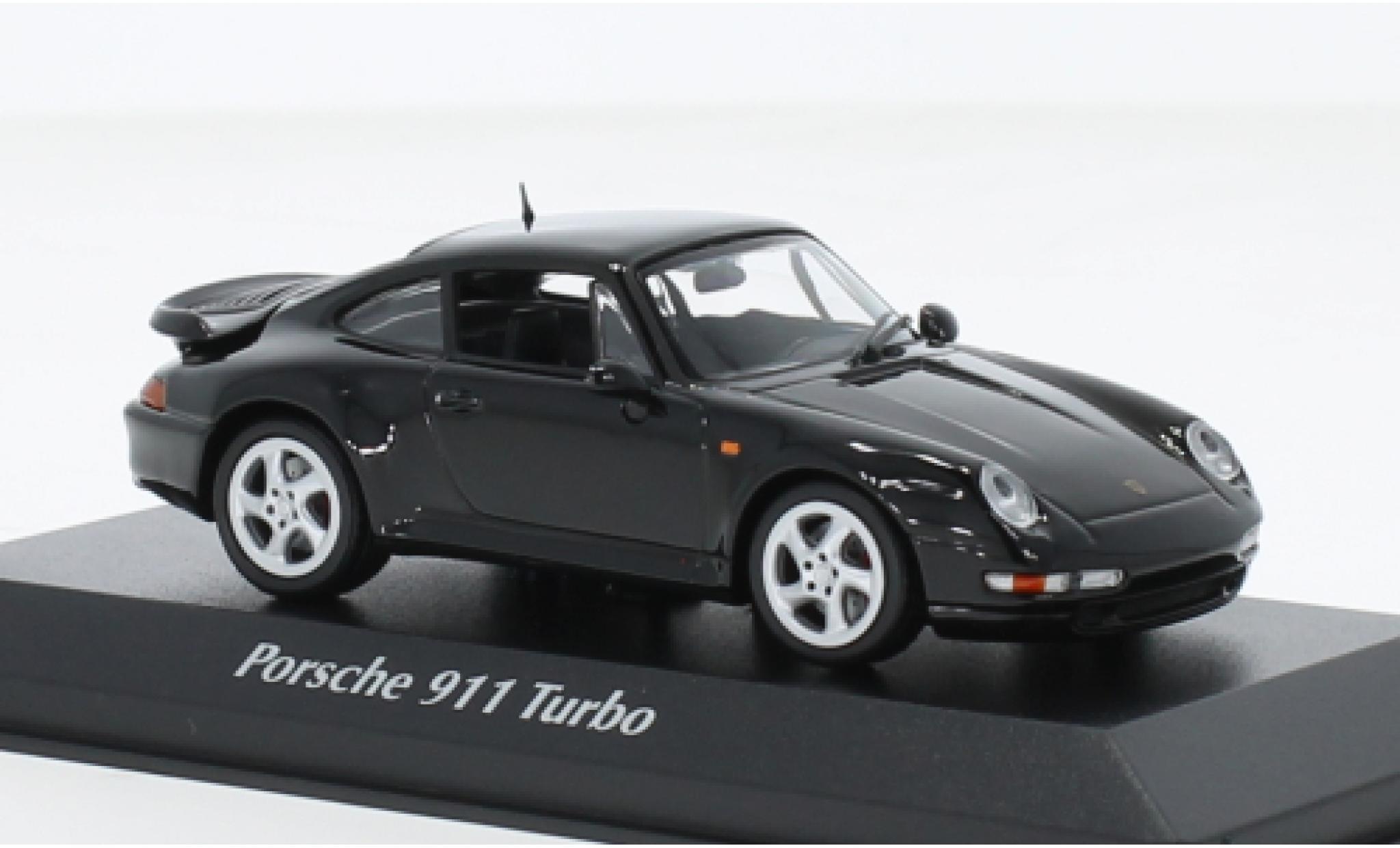 Porsche 993 Turbo S 1/43 Maxichamps 911  nero 1995 modellino in miniatura