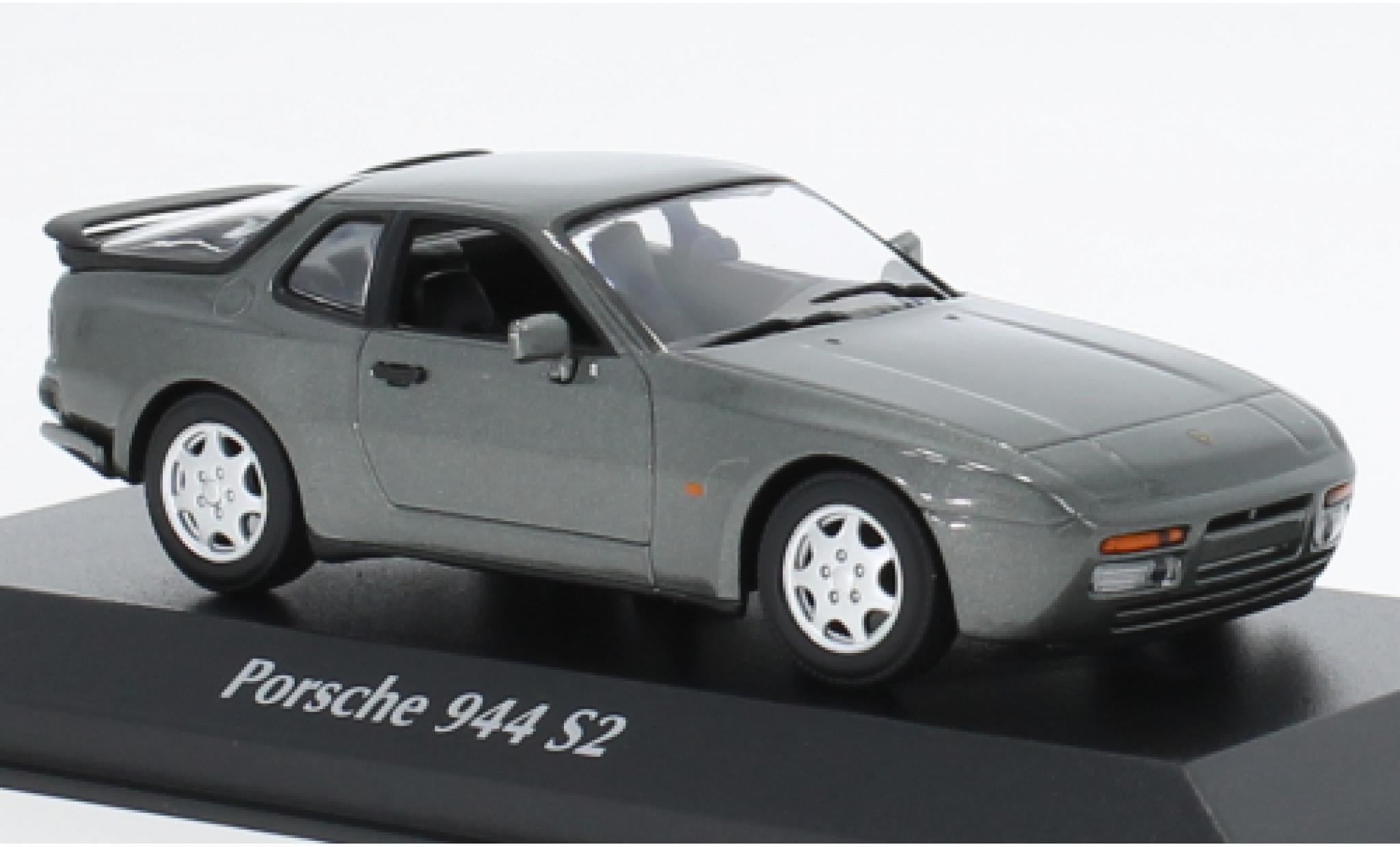 Porsche 944 1/43 Maxichamps S2 metallise grigio 1989 modellino in miniatura