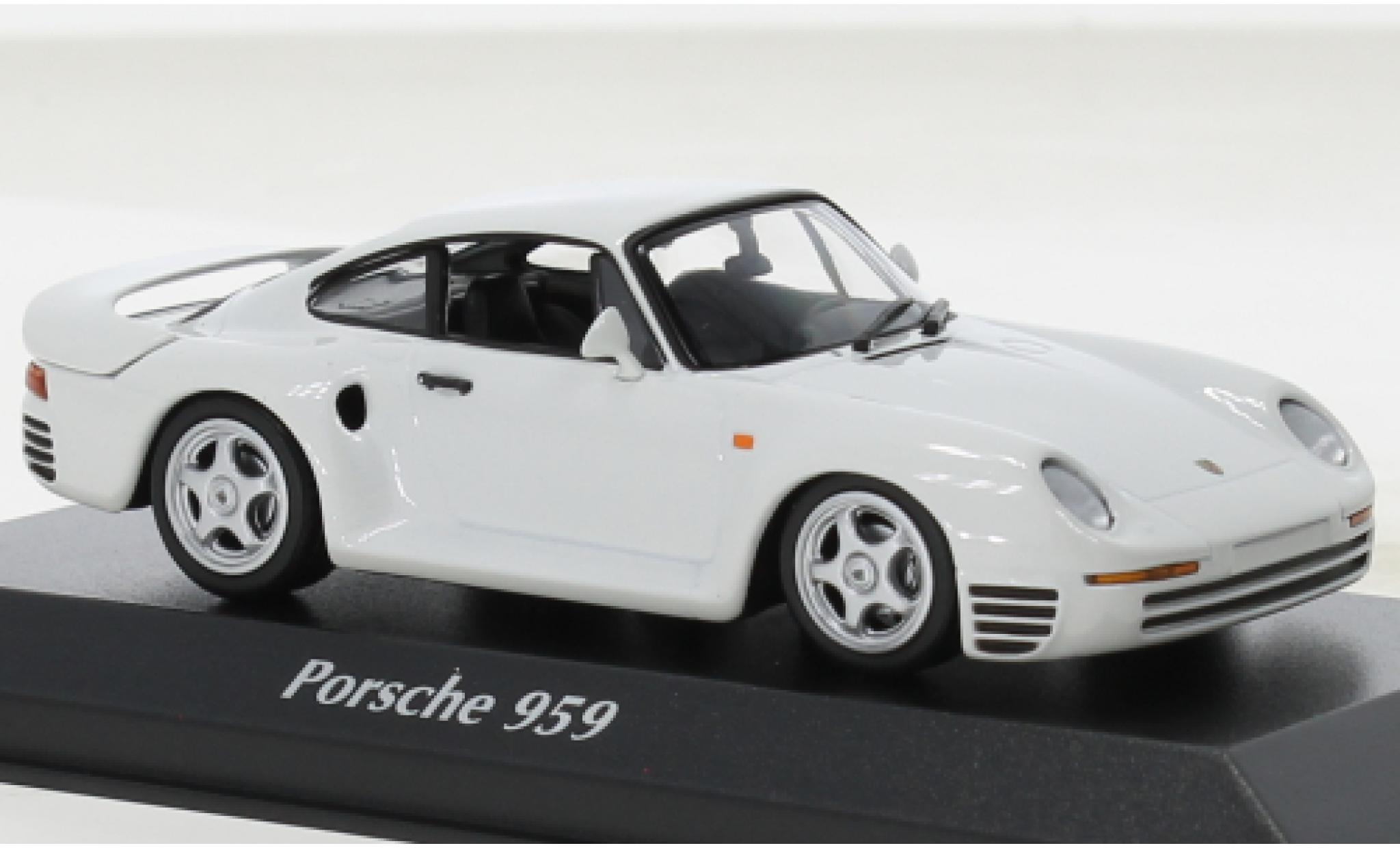 Porsche 959 1/43 Maxichamps metallise bianco 1987 modellino in miniatura