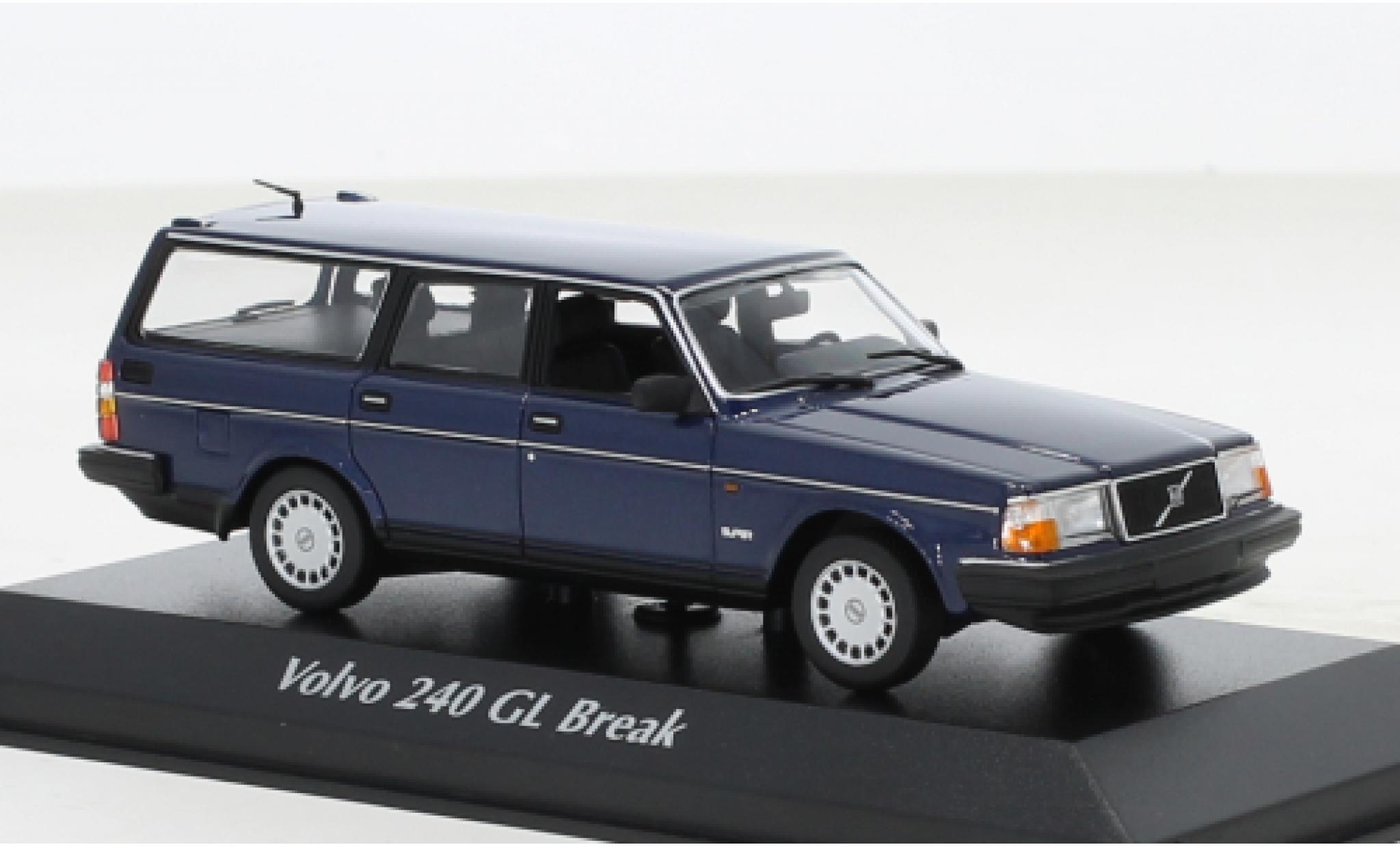 Volvo 240 1/43 Maxichamps GL Break metallise blu 1986 modellino in miniatura