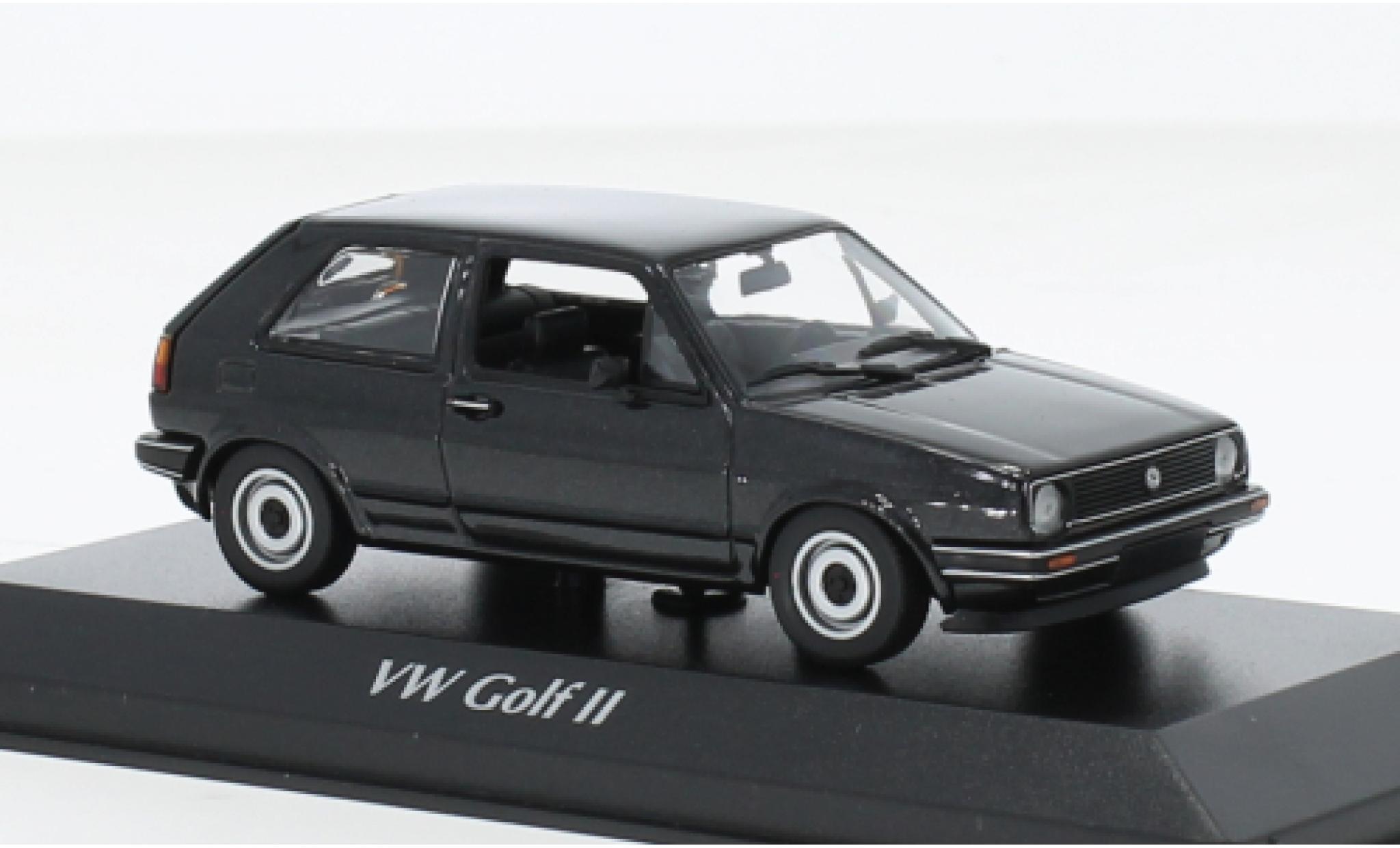 Volkswagen Golf 1/43 Maxichamps II metallise nero 1985 modellino in miniatura