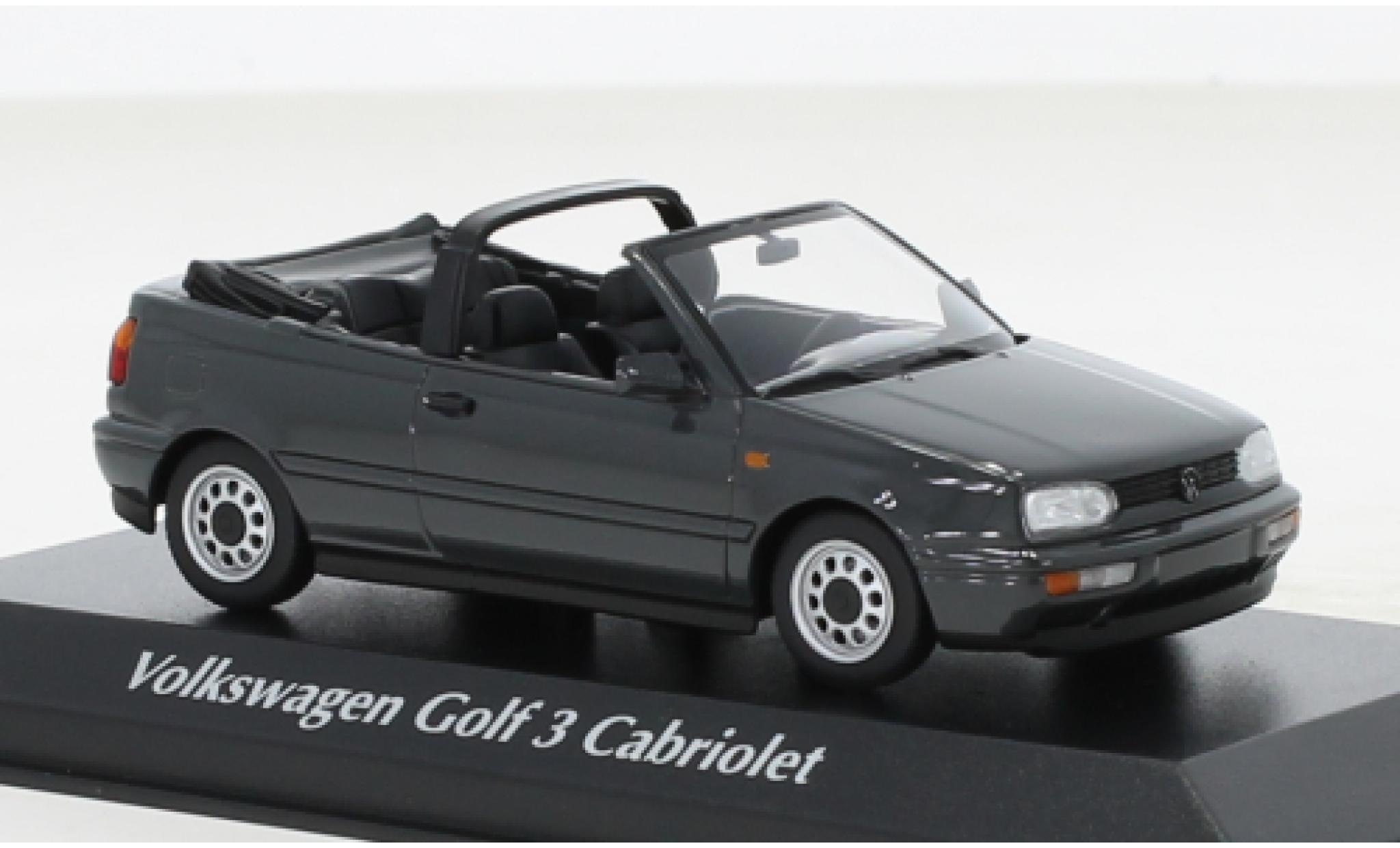 Volkswagen Golf 1/43 Maxichamps III Cabriolet metallise grigio 1997 modellino in miniatura