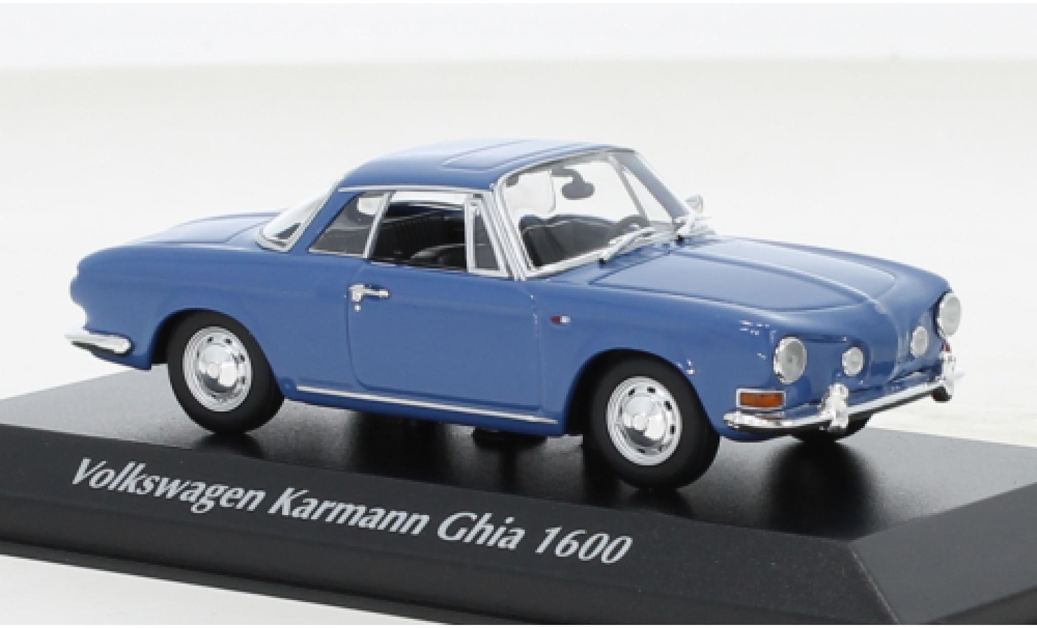 Volkswagen Karmann 1/43 Maxichamps Ghia 1600 blu 1966 modellino in miniatura