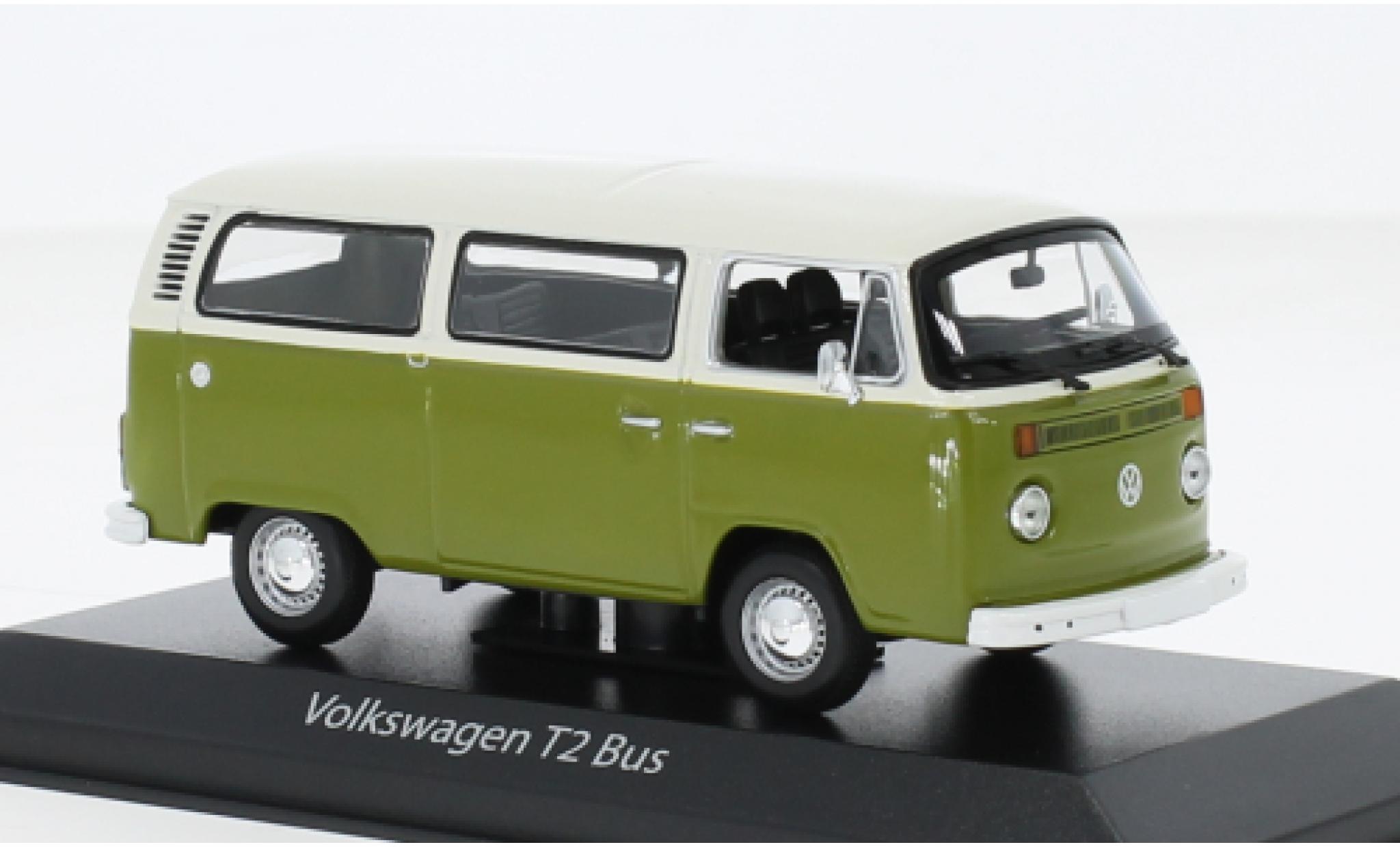 Volkswagen T2 1/43 Maxichamps bus bianco/vert 1972 modellino in miniatura